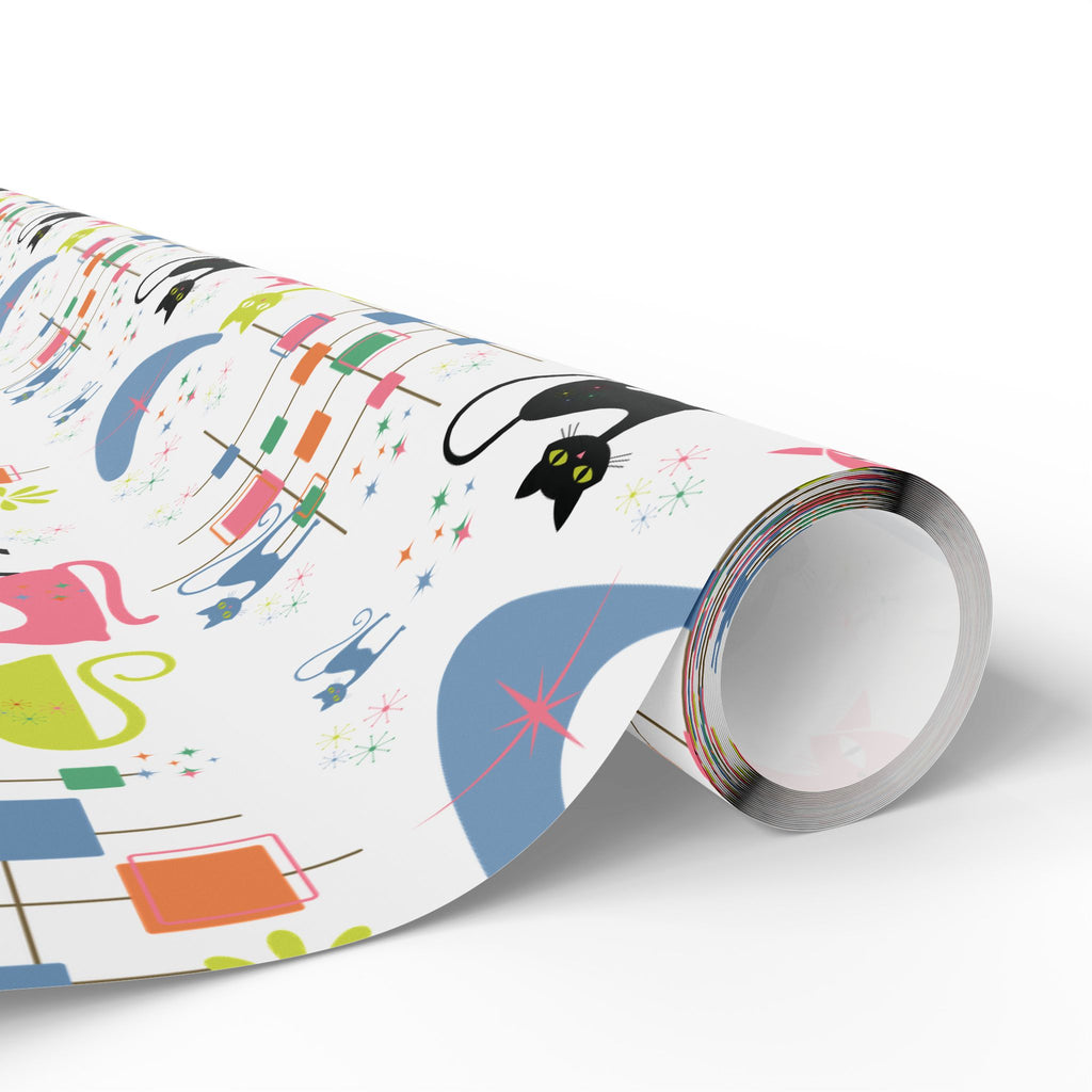Atomic Kitty Retro Wrapping Paper — Retro Cat Gift Wrap