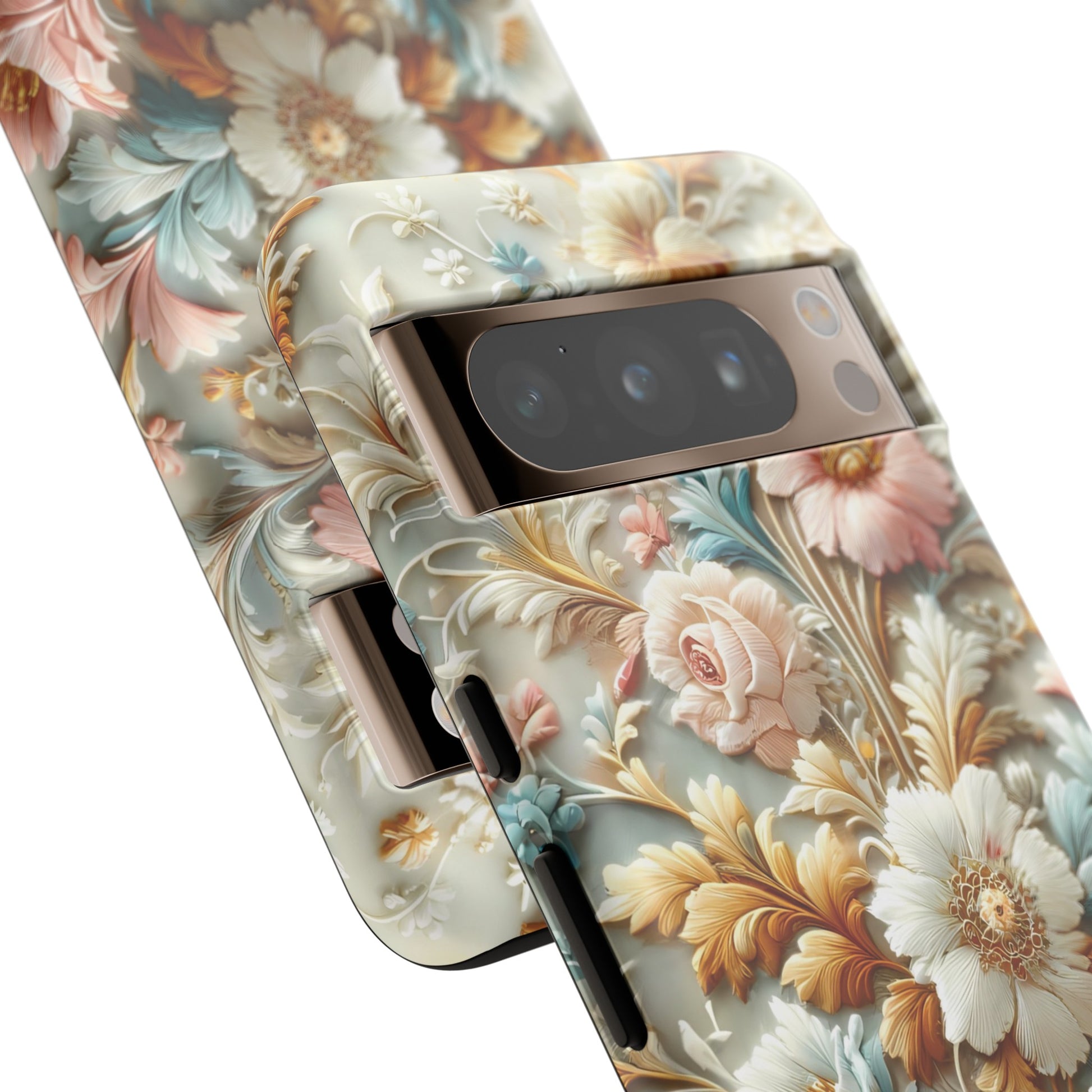 3D Elegant Faux Flowers Phone Case Stylish & Durable for iPhone Samsung Gift iPhone 15, 14, 13 Samsung Pixel Gift for Mom Accessory Gift for Her