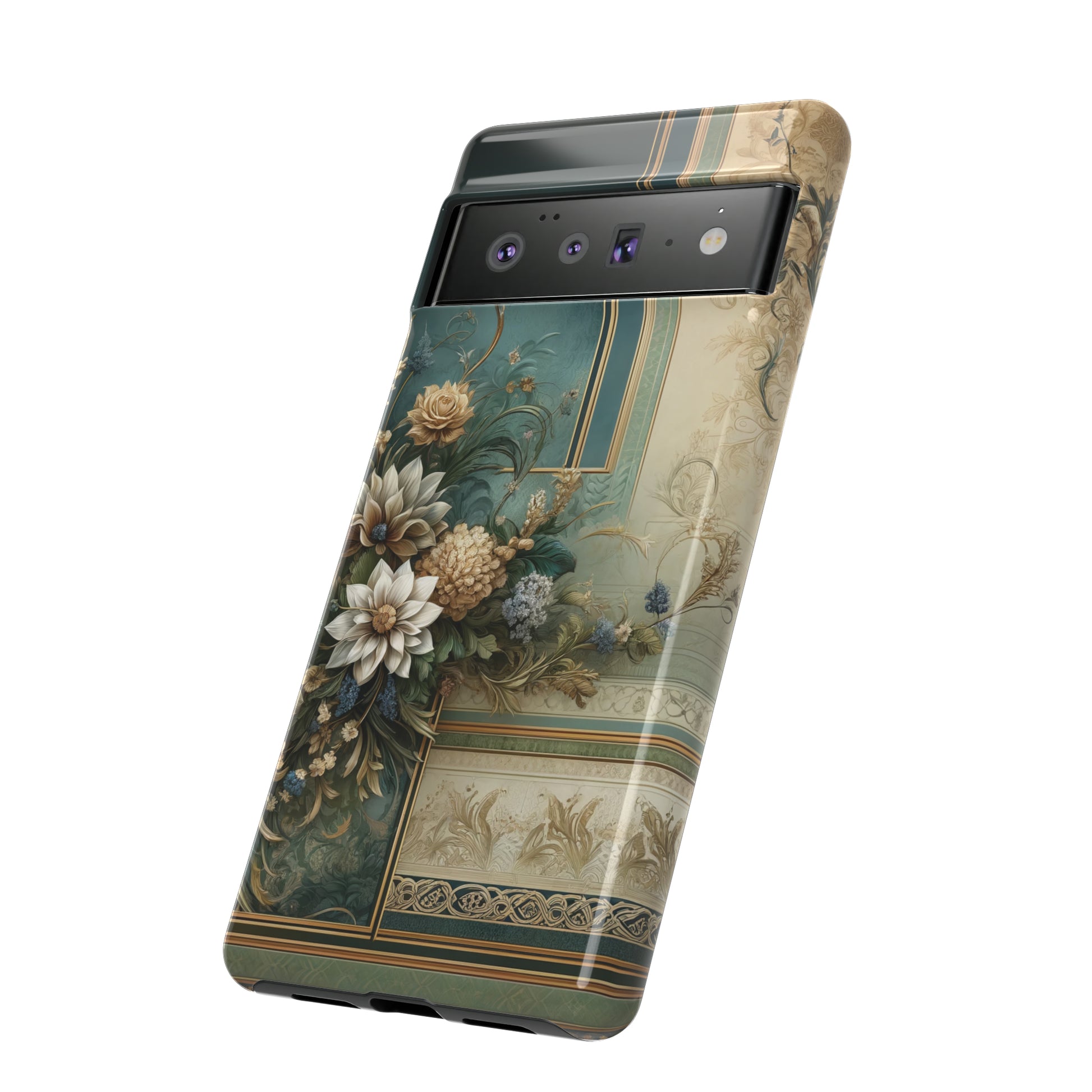 Victorian Floral Boho Luxury Phone Tough Case Floral Elegant Durable Stylish for Modern Devices iPhone 15, Samsung iPhone Samsung Accessory Gift for Her.