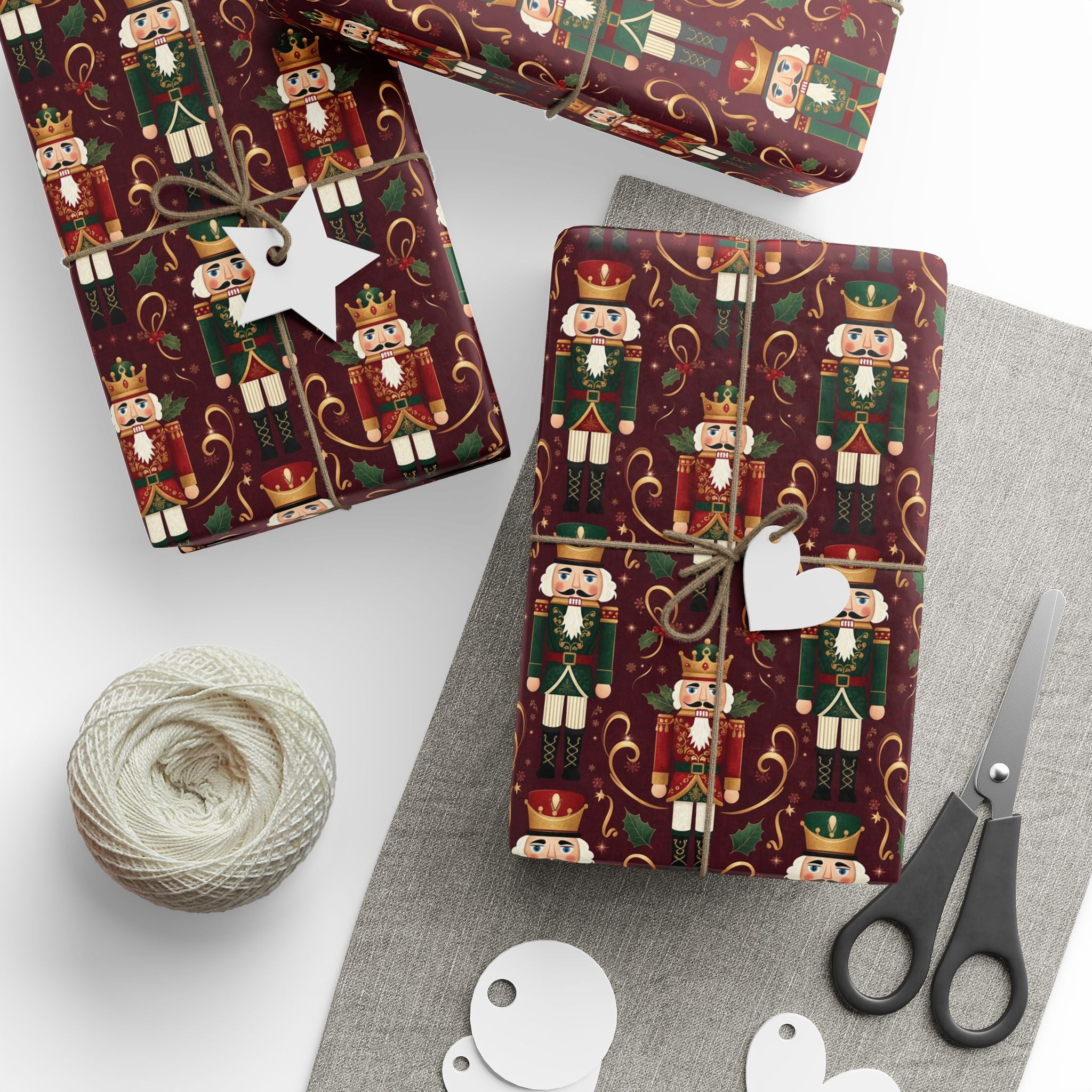 Papiers cadeaux de Noël Casse-Noisette, Papier cadeau de Noël, Papier cadeau de fêtes élégant, Papier cadeau Casse-Noisette, Papier cadeau festif, Papier cadeau de saison