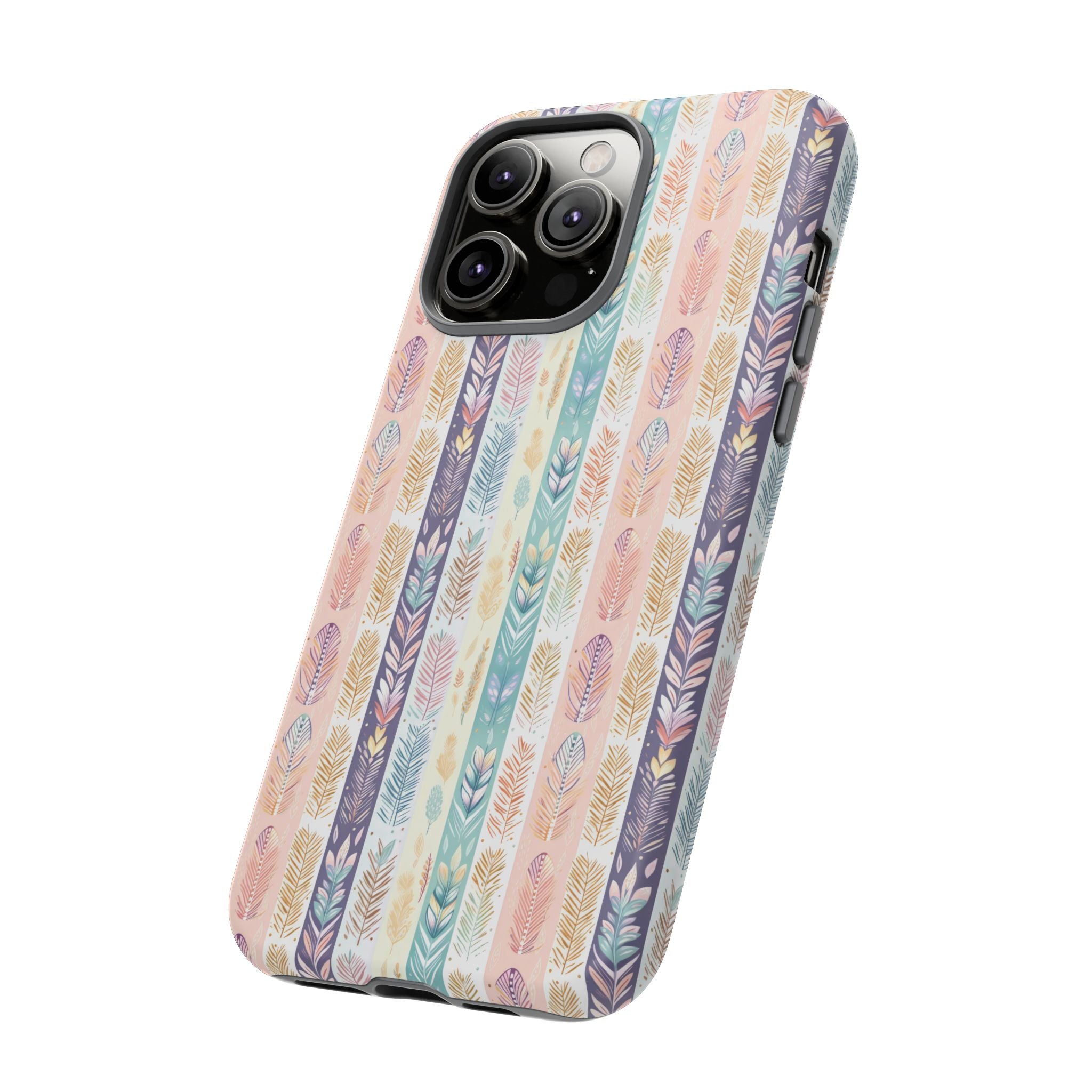 Coque de téléphone abstraite moderne aquarelle Plumes pastel bohème compatible avec iPhone, Samsung et plus - Protection élégante et durable avec un design artistique éclatant, cadeau parfait pour elle