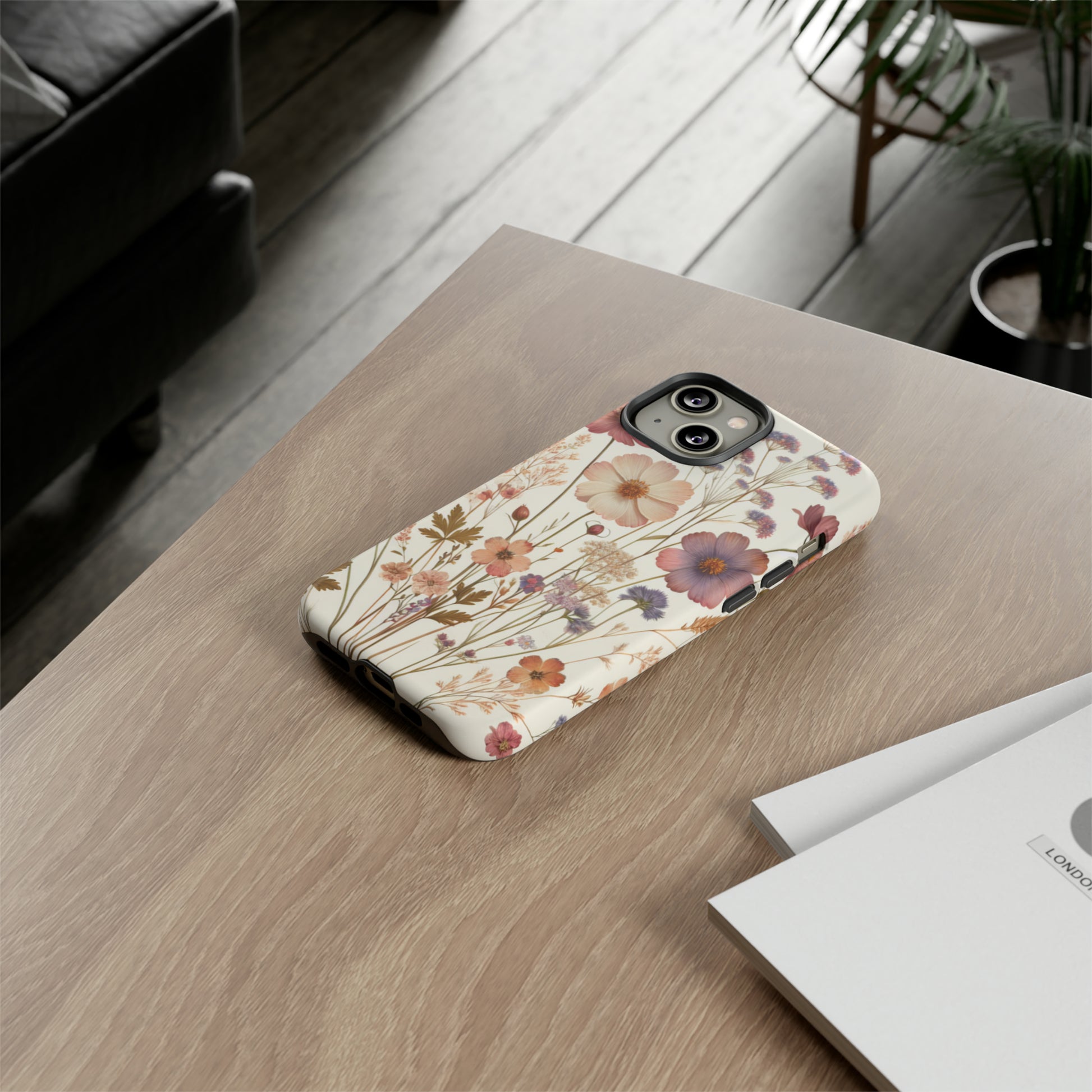 Wildflower Boho Luxury Phone Tough Case Floral Elegant Durable Stylish for Modern Devices iPhone 15, Samsung iPhone Samsung Accessory Gift for Her.