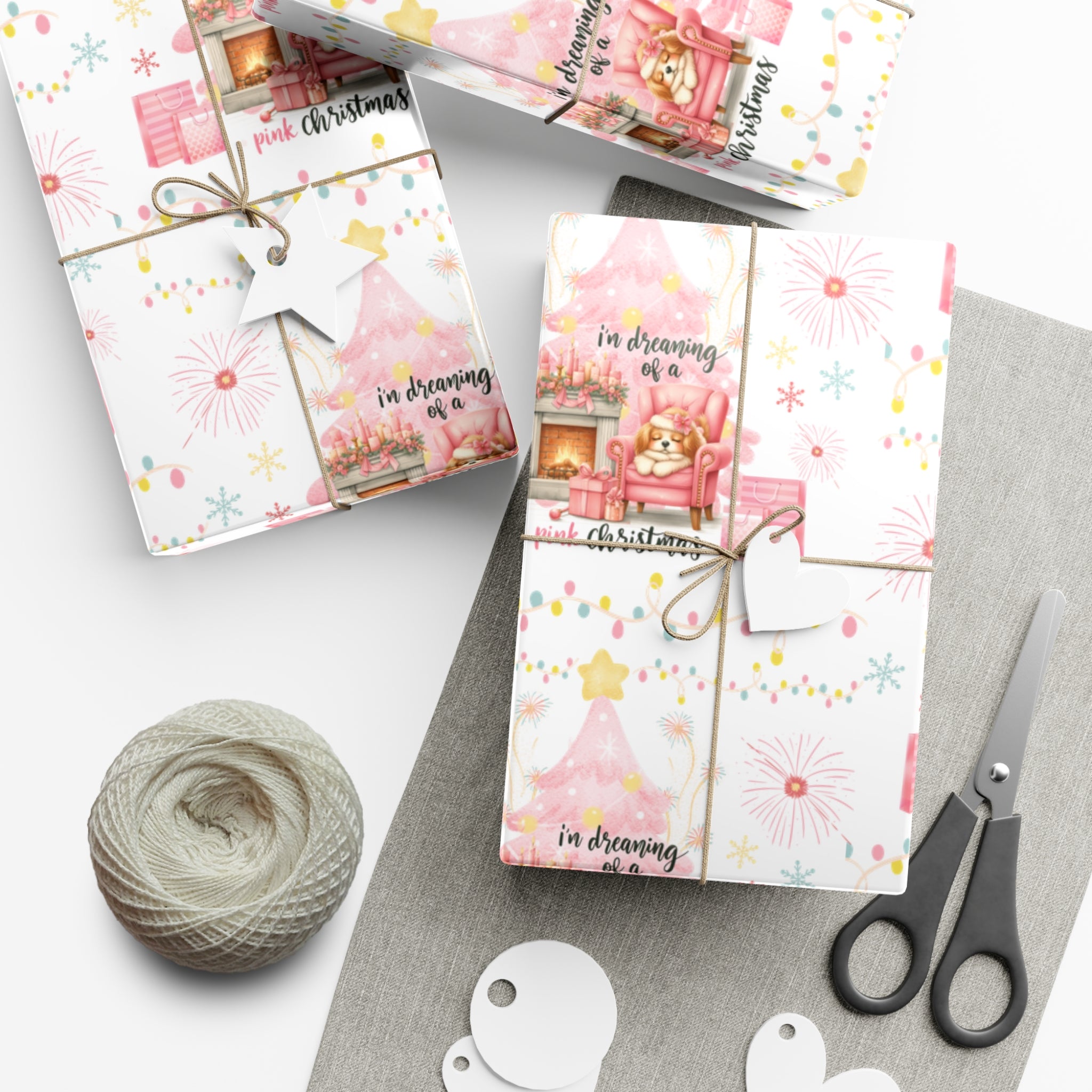 Pink Christmas Pink Gift Wrap Holiday Edition Perfect for Celebrate the Festive Charm in This Limited Christmas Collection Premium Quality - MRSBYVALLE