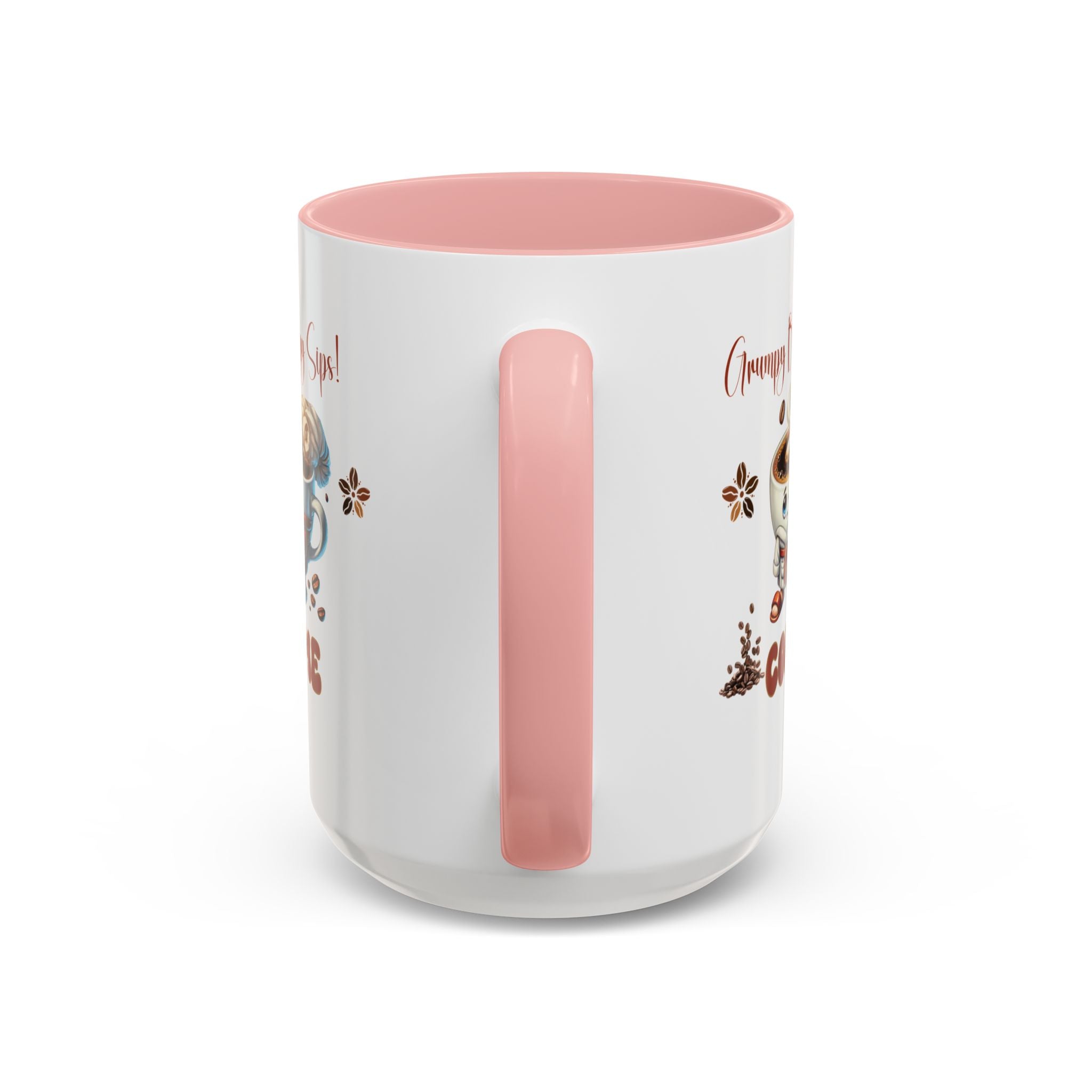 Grumpy Brews Meet Happy Sips Ceramic Mug - Funny Coffee Cup, Cute Tea Mug, Sarcastic Drinkware, Unique Gift, Kitchen Decor Accent Coffee Mug (11, 15oz) - MRSBYVALLE