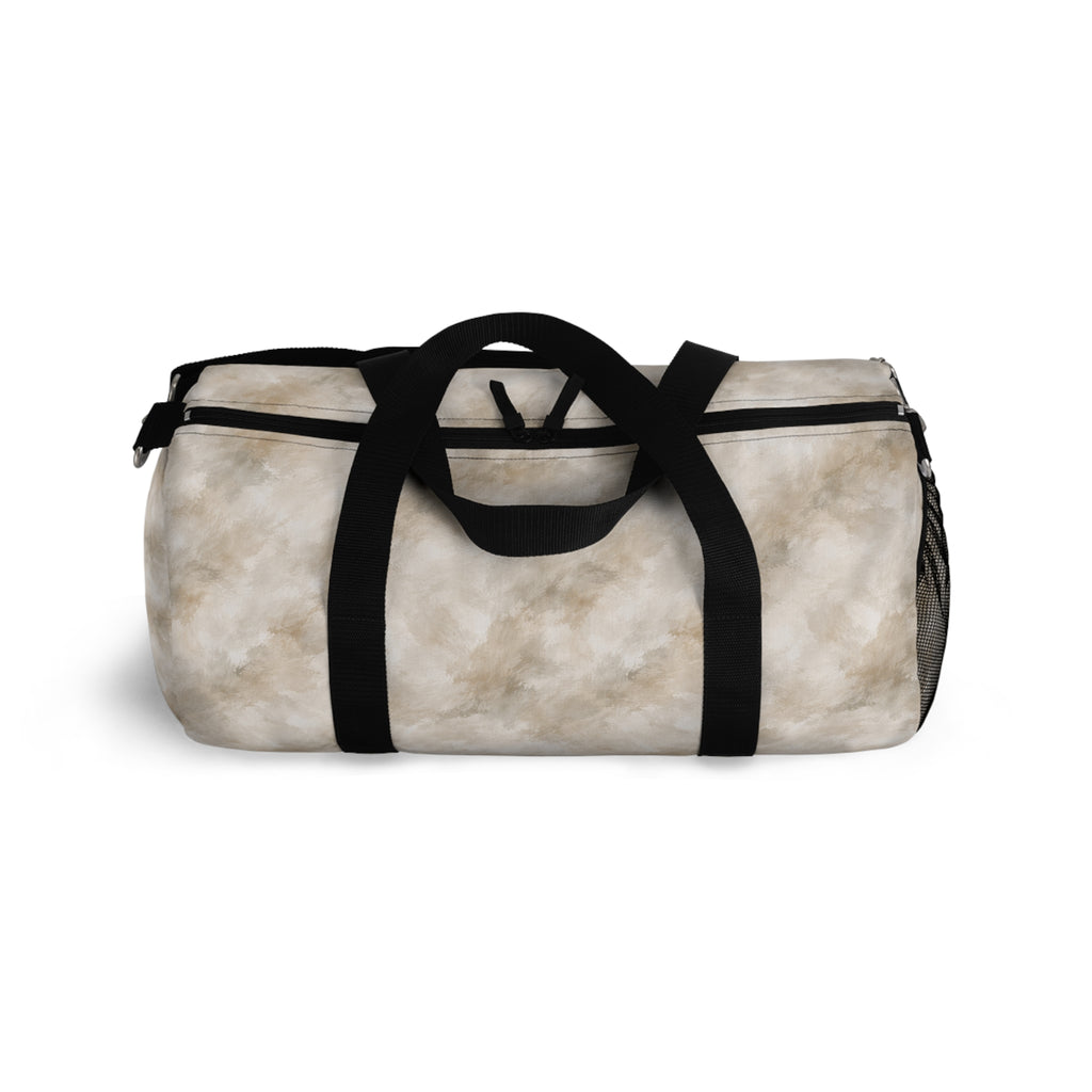 Neutral Marble Print Duffel Bag — Travel Gym Weekend Tote