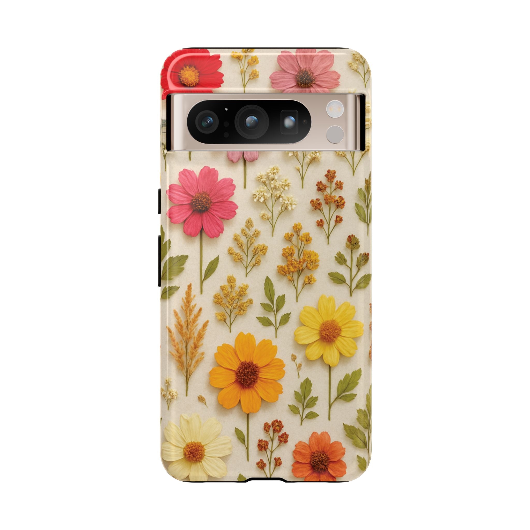 Dried Flowers Illusion Phone Case – Realistic Botanical Aesthetic, Colorful Pressed Floral Art, Trendy Nature-Inspired Protective Cover  iPhone & Samsung Models