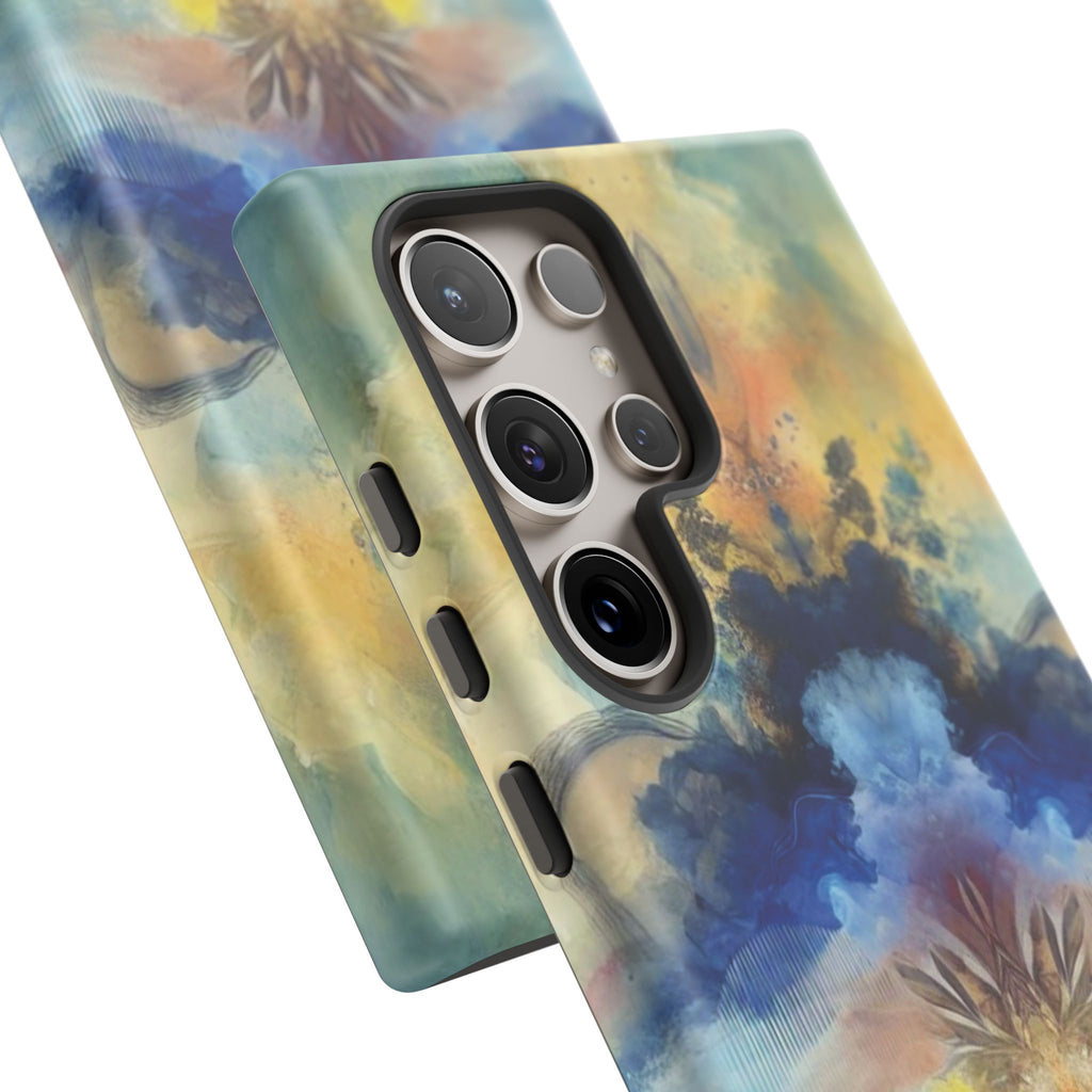 Coque de téléphone abstraite aquarelle moderne compatible avec iPhone, Samsung et plus – Protection élégante et durable avec un design artistique éclatant, cadeau parfait pour elle