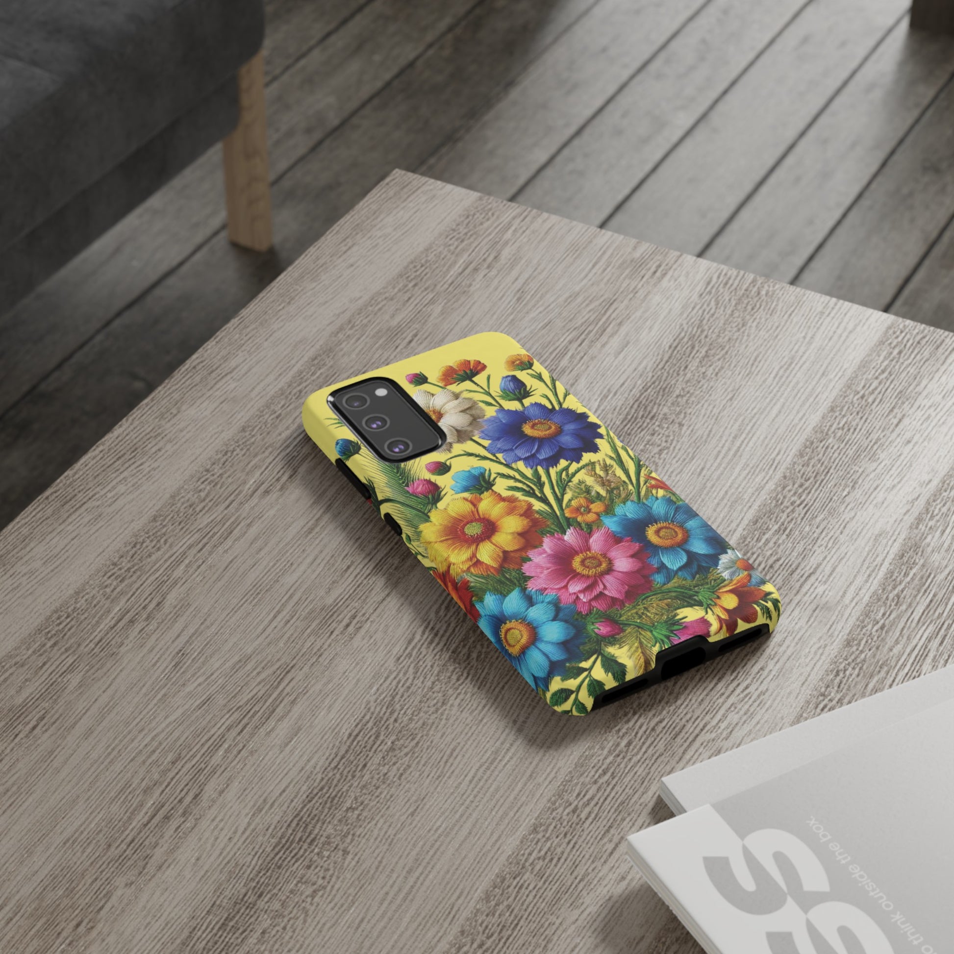Phone Case Yellow Bright Floral Protective Phone Case Gift for Her Phone 15, Samsung iPhone Samsung  iPhone 15, Samsung iPhone Samsung Accessory Gift for Her