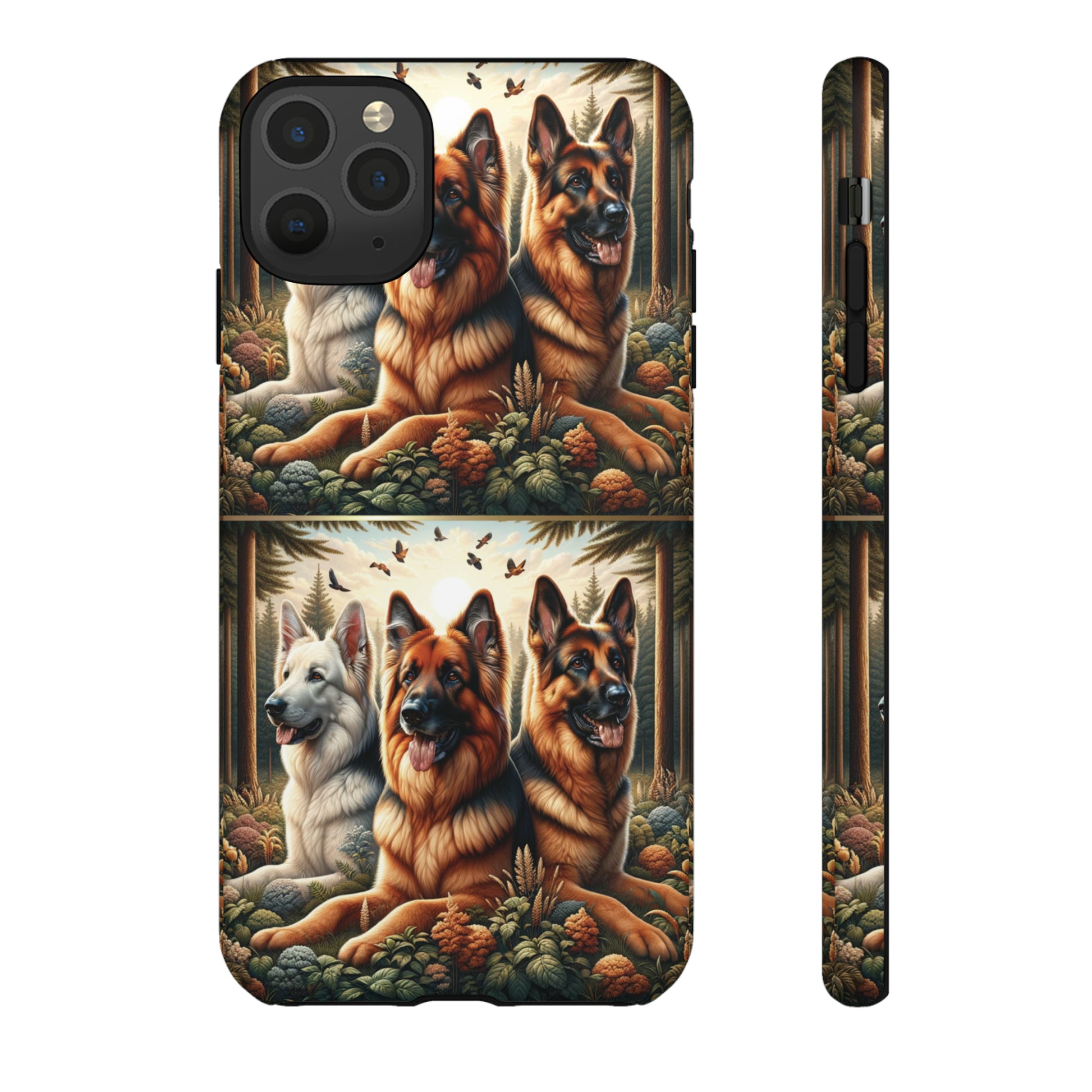 German Shepherd Phone Tough Case Floral Elegant Durable Dog Lover Devices iPhone 15, Samsung iPhone Samsung Accessory Gift for Her.