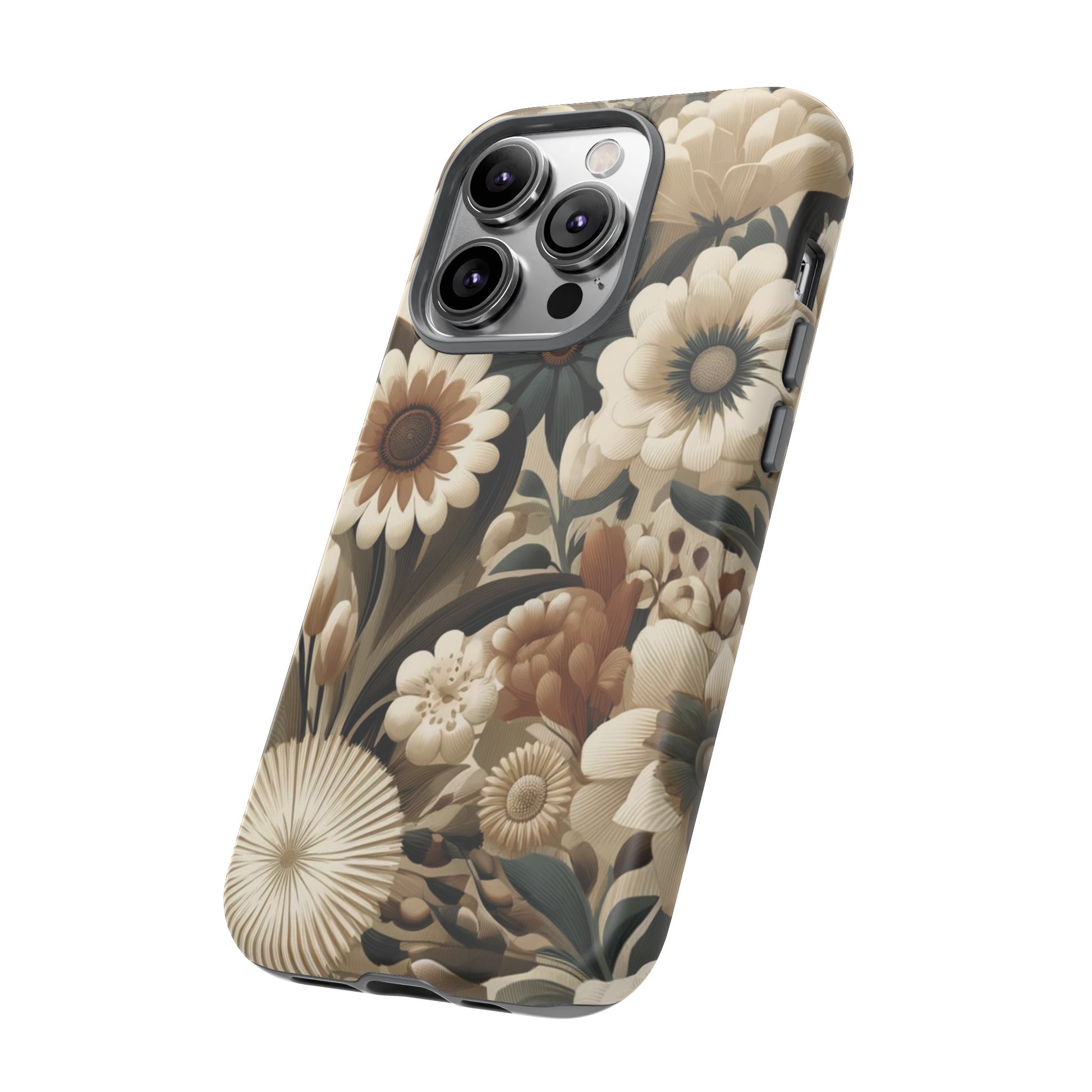 Mid-century Modern Floral Phone Case Durable for iPhone Samsung Gift iPhone 15, 14, 13 Samsung Pixel Gift for Mom Accessory Gift for Her