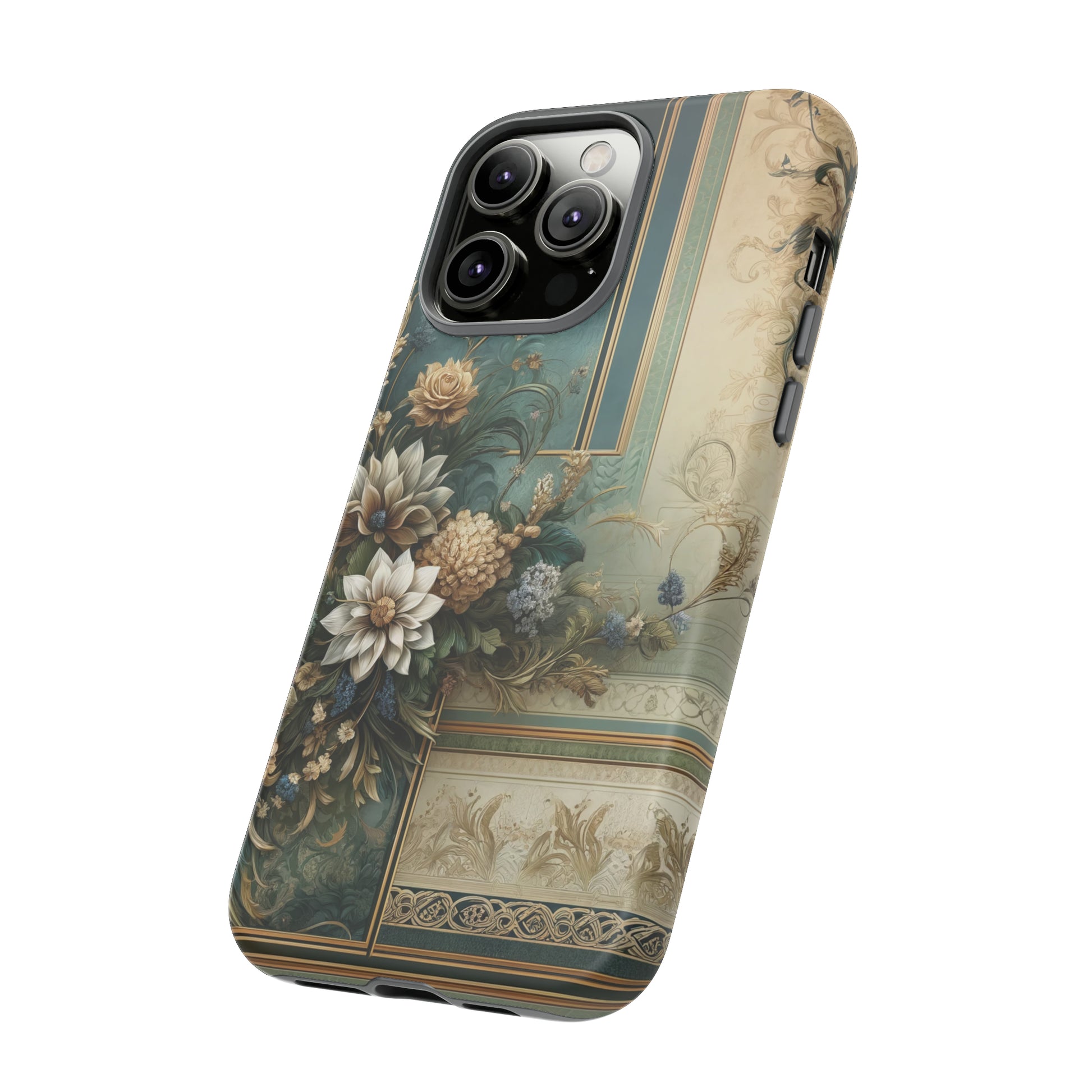 Victorian Floral Boho Luxury Phone Tough Case Floral Elegant Durable Stylish for Modern Devices iPhone 15, Samsung iPhone Samsung Accessory Gift for Her.