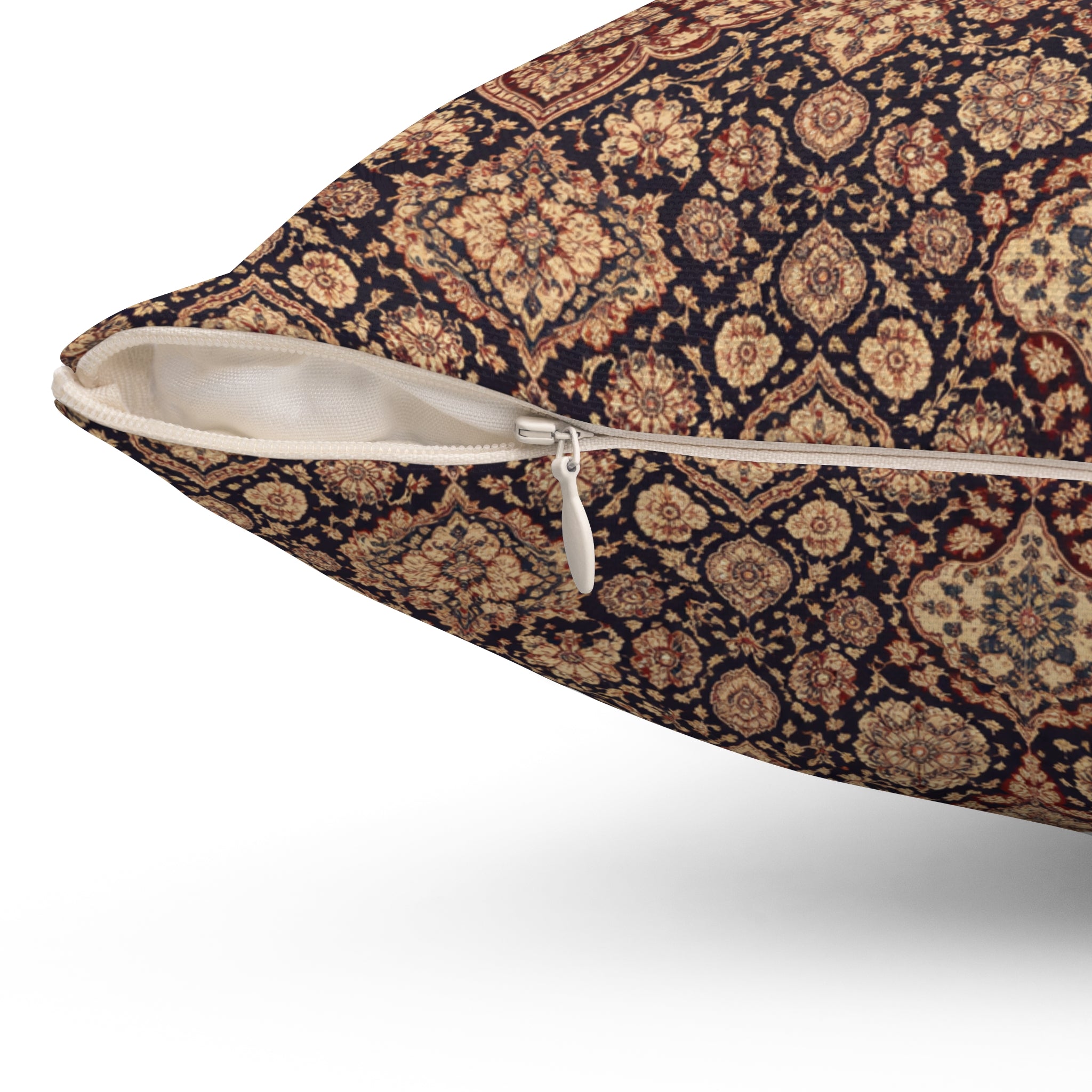 Vintage Turkish Tablecloth Square Pillow — Elegant Decorative Throw Pillow