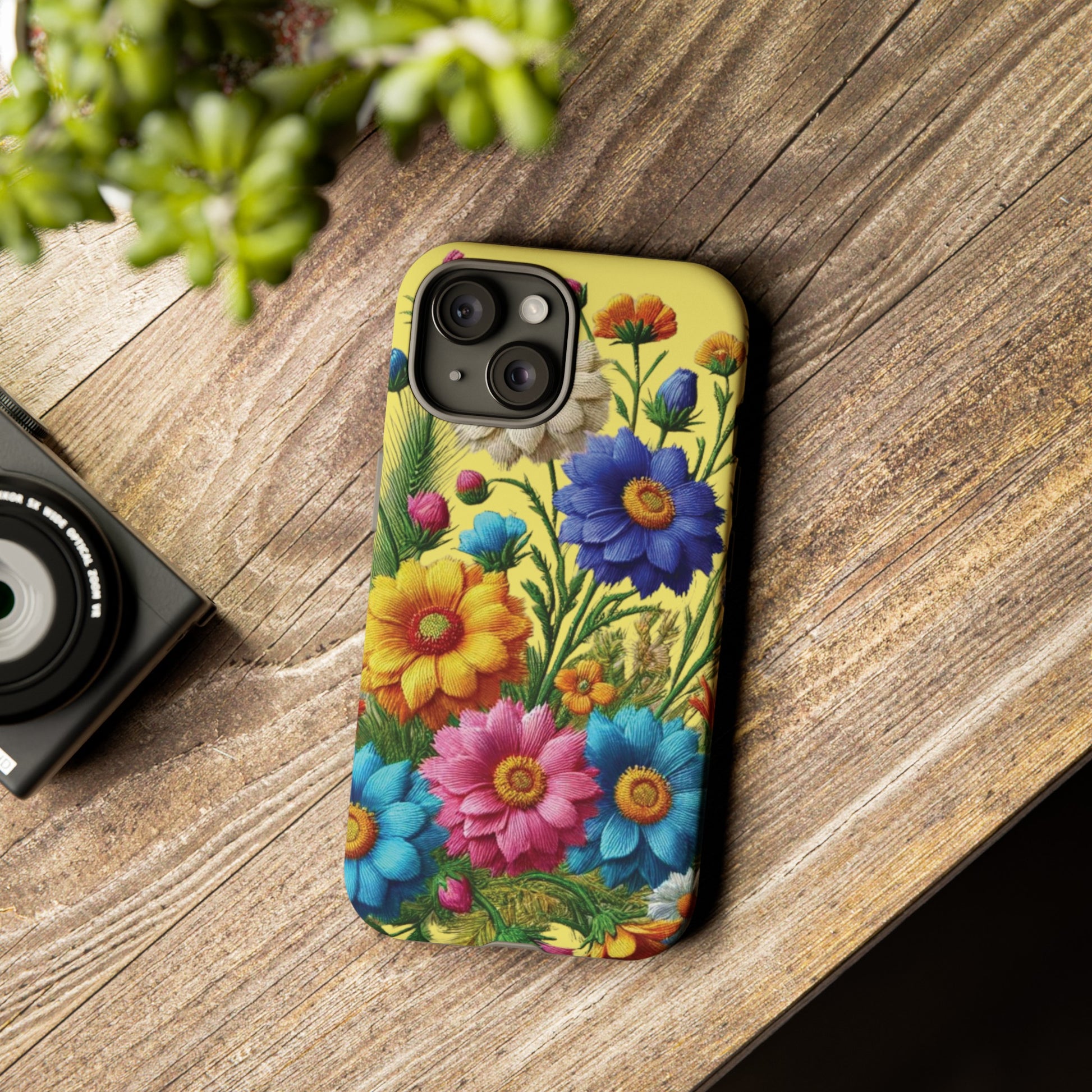 Phone Case Yellow Bright Floral Protective Phone Case Gift for Her Phone 15, Samsung iPhone Samsung  iPhone 15, Samsung iPhone Samsung Accessory Gift for Her