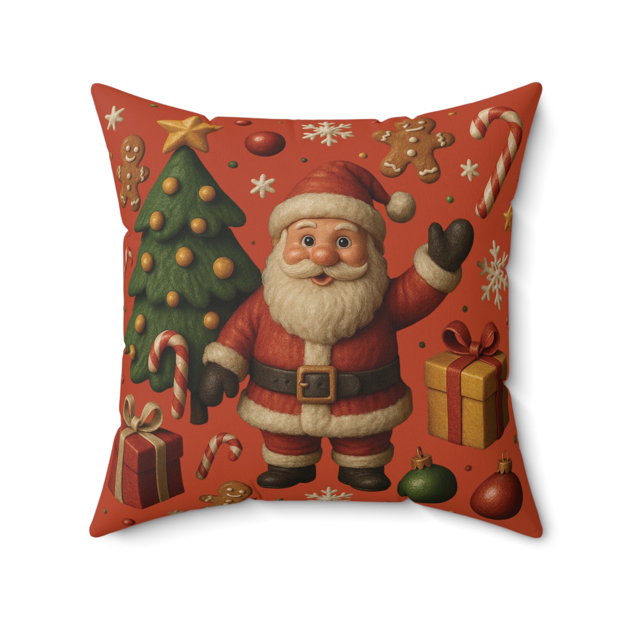 Christmas Square Pillow Festive Holiday Throw Cushion, Cozy Seasonal Decor for Couch, Bed, or Chair, Available in 16x16, 18x18, and 20x20 SizesReading Nook