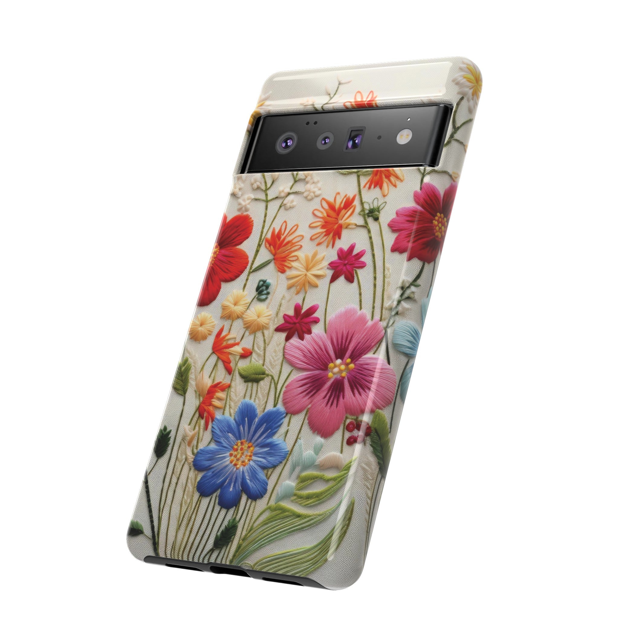 3D Floral Phone Case Elegant Faux Flower Durable for iPhone Samsung Smartphone iPhone 15, 14, 13 Samsung Gift for Mom