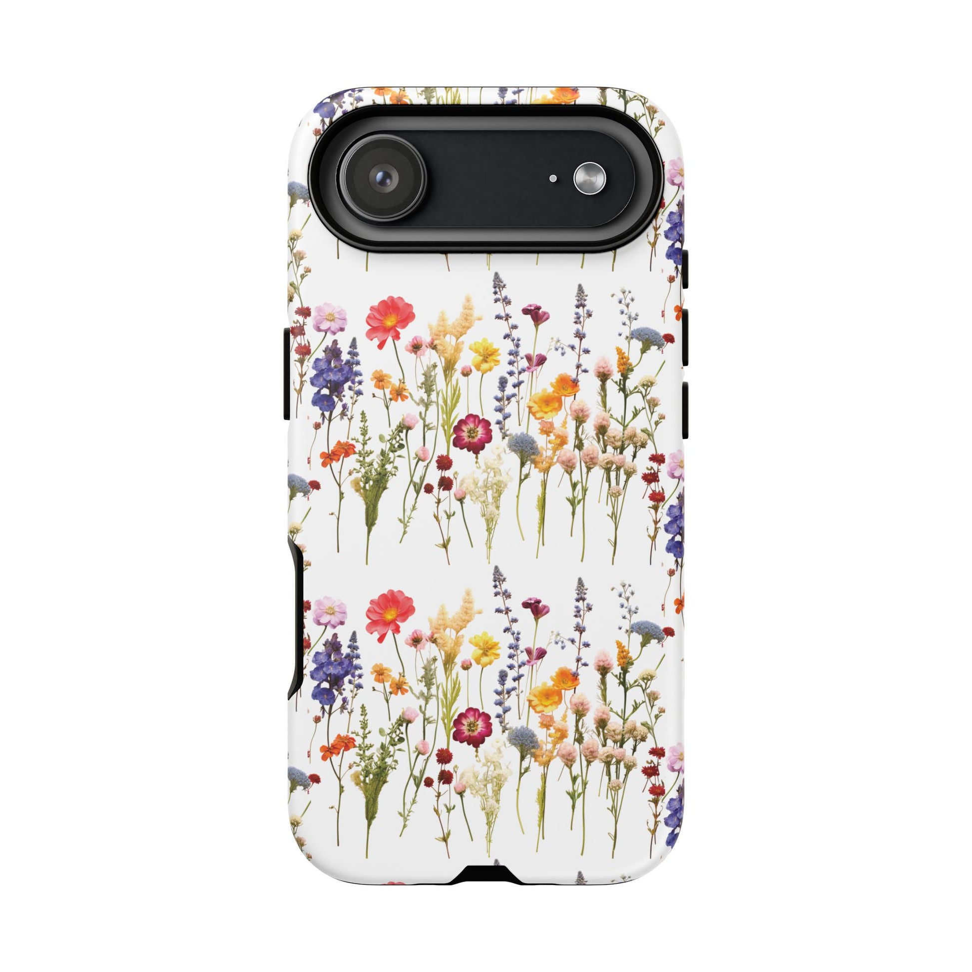 White Best Phone Case Press Flowers Floral 3D Illusion Luxury Tough Case Floral Elegant Durable Stylish for Modern Devices iPhone 17, 16, 15, Samsung iPhone Samsung Accessory Gift for Her