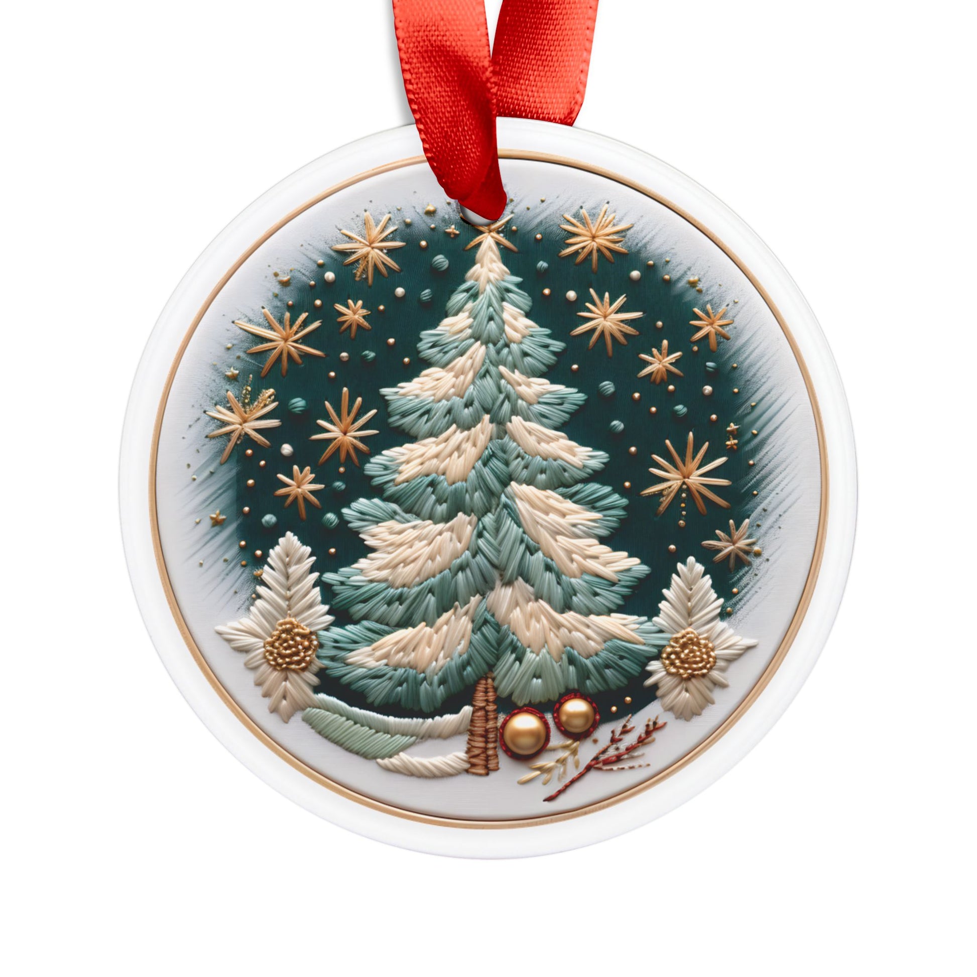 Christmas Ornament 3D Illusion Acrylic with Ribbon - Festive Holiday Décor, Perfect Gift for Tree, Home, Office | Unique Christmas Decoration Holiday Keepsake Ideal for Tree Trimming and Gift Giving - MRSBYVALLE