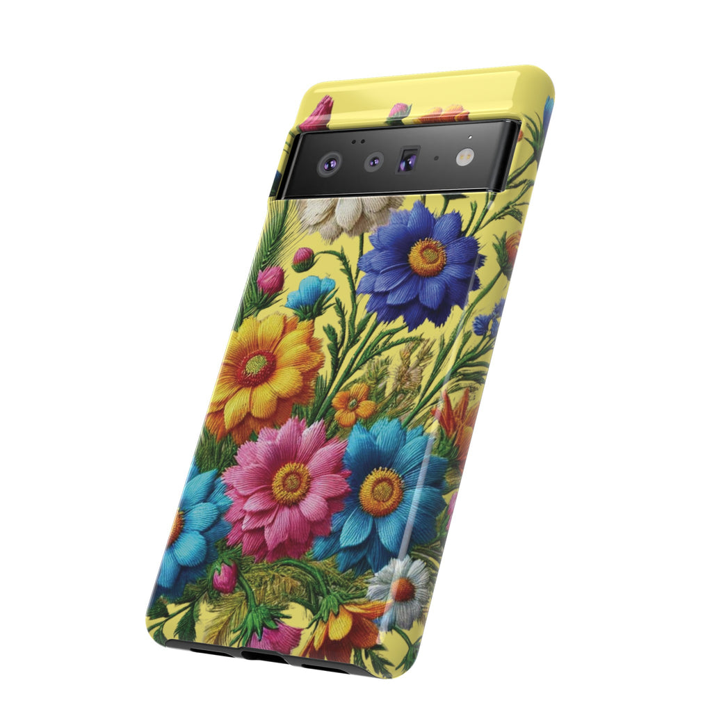 Phone Case Yellow Bright Floral Protective Phone Case Gift for Her Phone 15, Samsung iPhone Samsung  iPhone 15, Samsung iPhone Samsung Accessory Gift for Her
