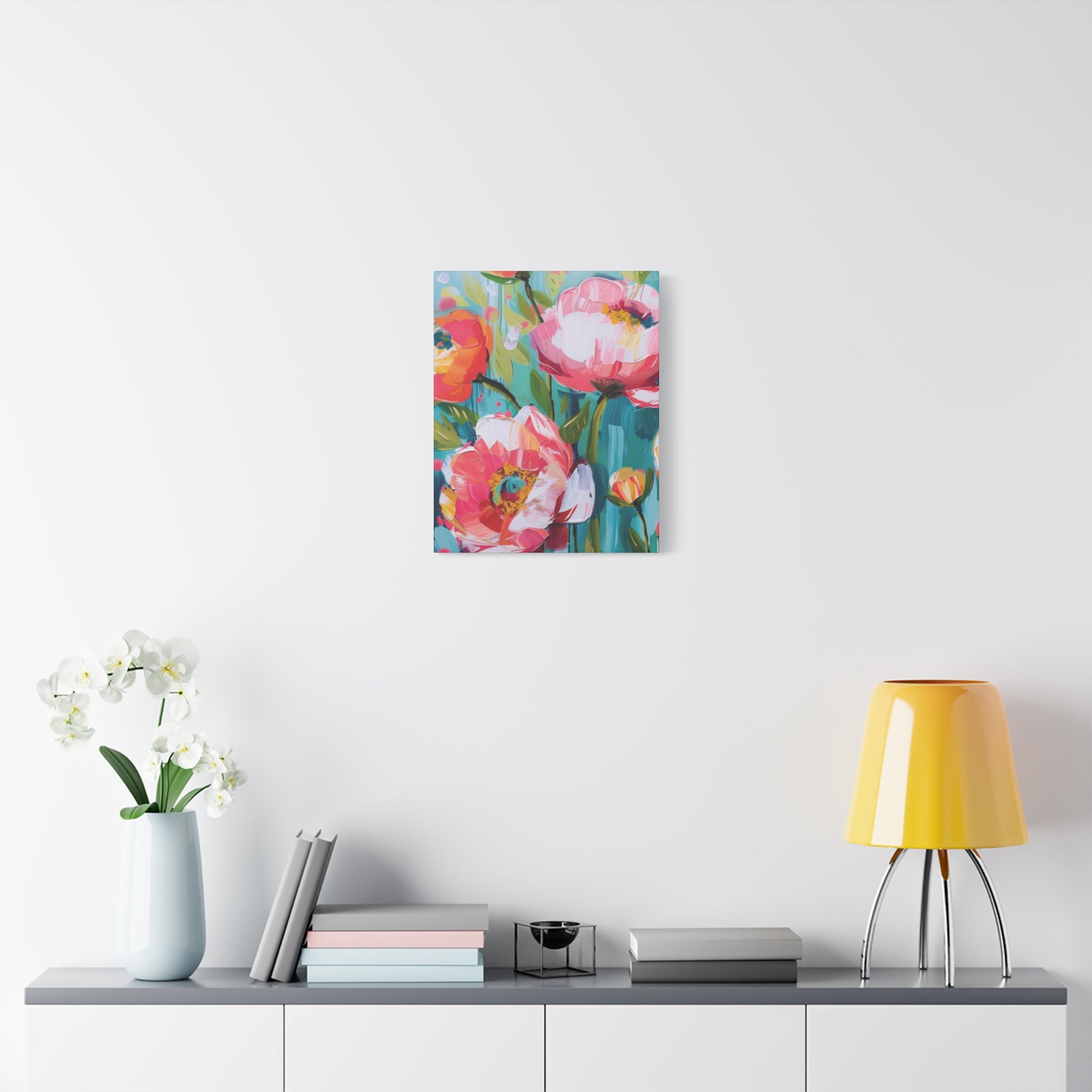 Unique Boho Floral Wall Art Matte Canvas Stretched, Vibrant Botanical Design, Perfect for Living Room, Bedroom, or Office Decor, Adds a Stylish Touch to Any Space - MRSBYVALLE