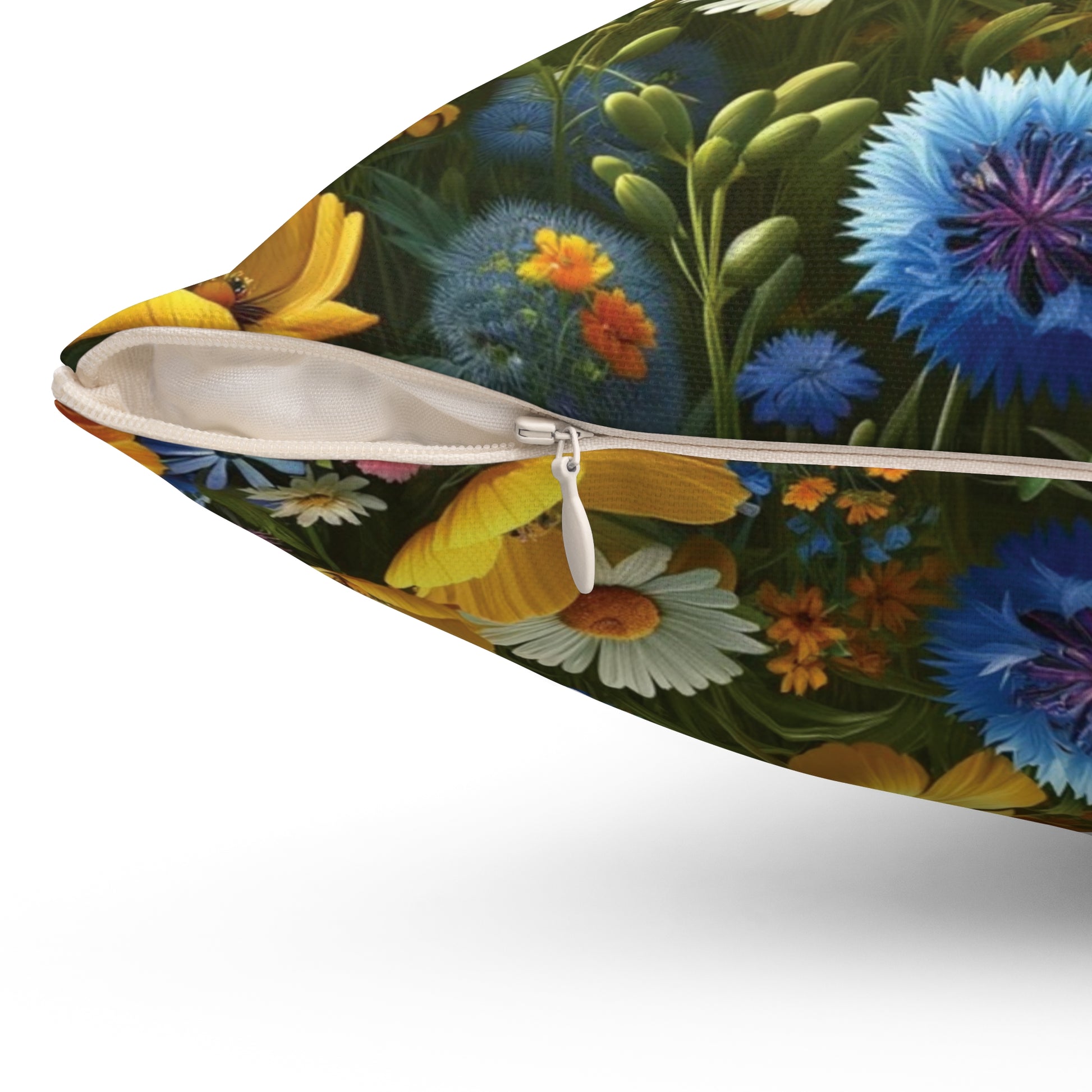 Yellow and Blue Wildflowers Square Pillow Add a Touch of Nature to Your Home Decor | Premium Quality, Soft, and Durable | Perfect for Couch, Bed, or Chair | Elegant Floral Bedrooms, Soft,Pillow Gift New House, Bridal Shower Gift - MRSBYVALLE