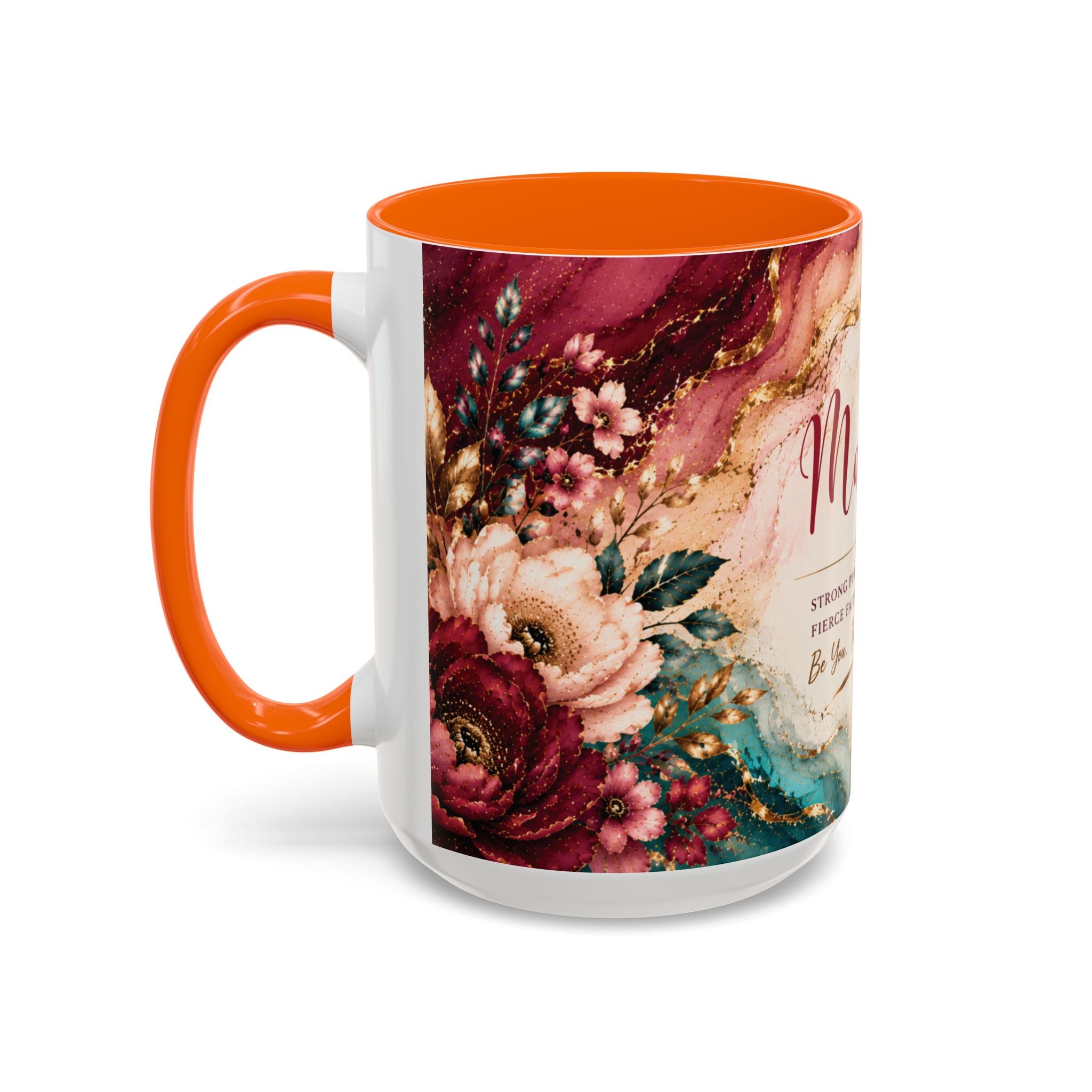 Personalized Name Mug for Women, Inspirational Color Handle Coffee Mug, 11 oz or 15 oz Gift for Her
