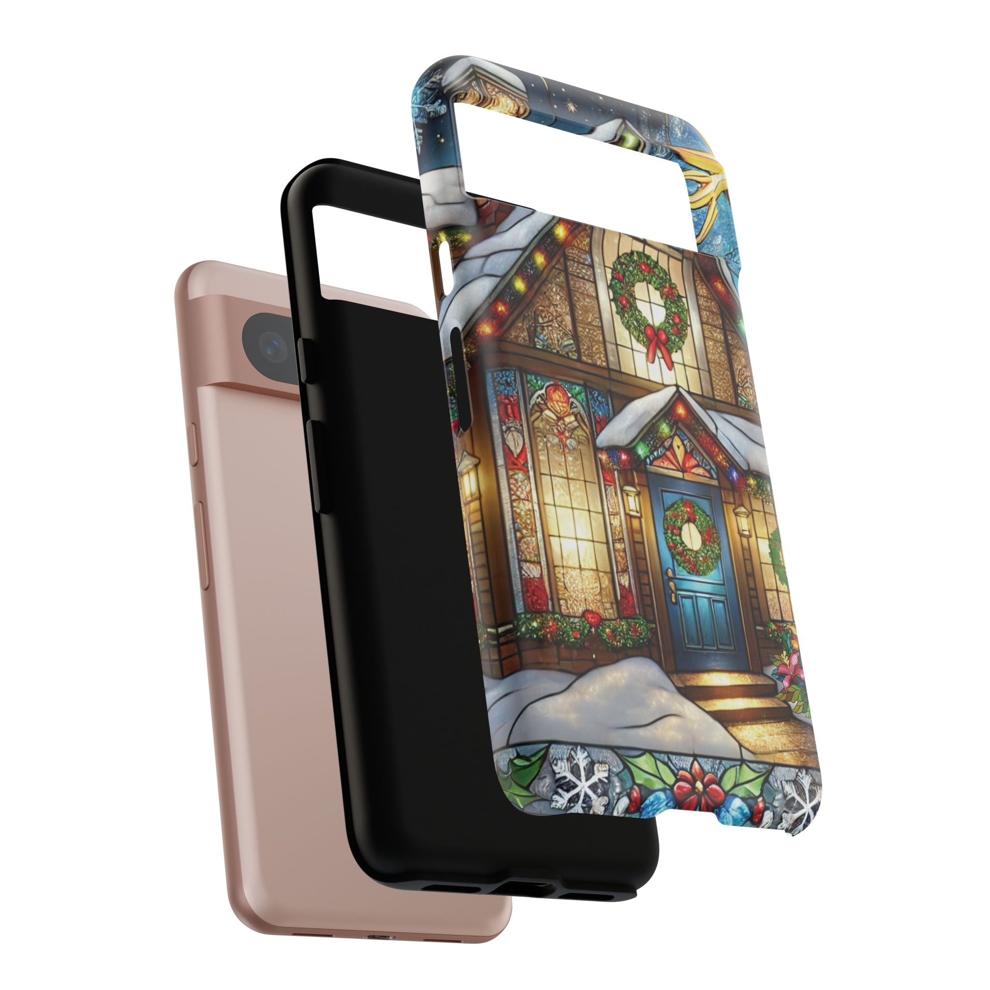 Stain Glass Christmas Phone Case Unique Holiday Protection for Your Device | Stylish & Durable Cover Gift for Her Phone 15, Samsung iPhone Samsung Accessory Gift for Her