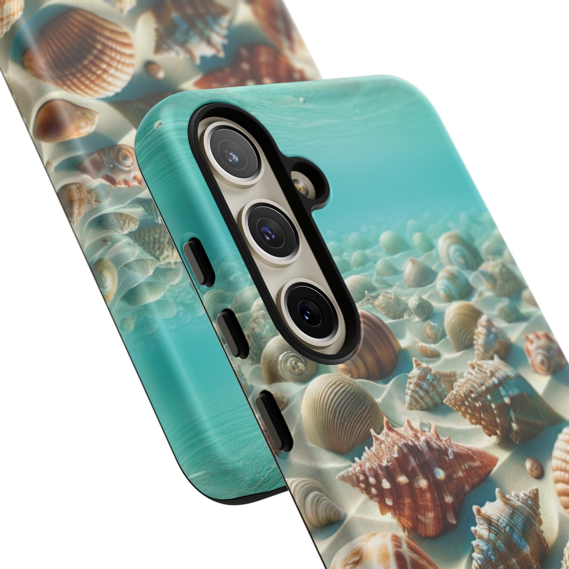 Plush Ocean Bliss Turquoise Seashell Ocean Beach View Protective Phone Case Gift for Her Phone 15, Samsung iPhone Samsung Gift for Her Case iPhone 15, Samsung iPhone Samsung Accessory Gift for Her.