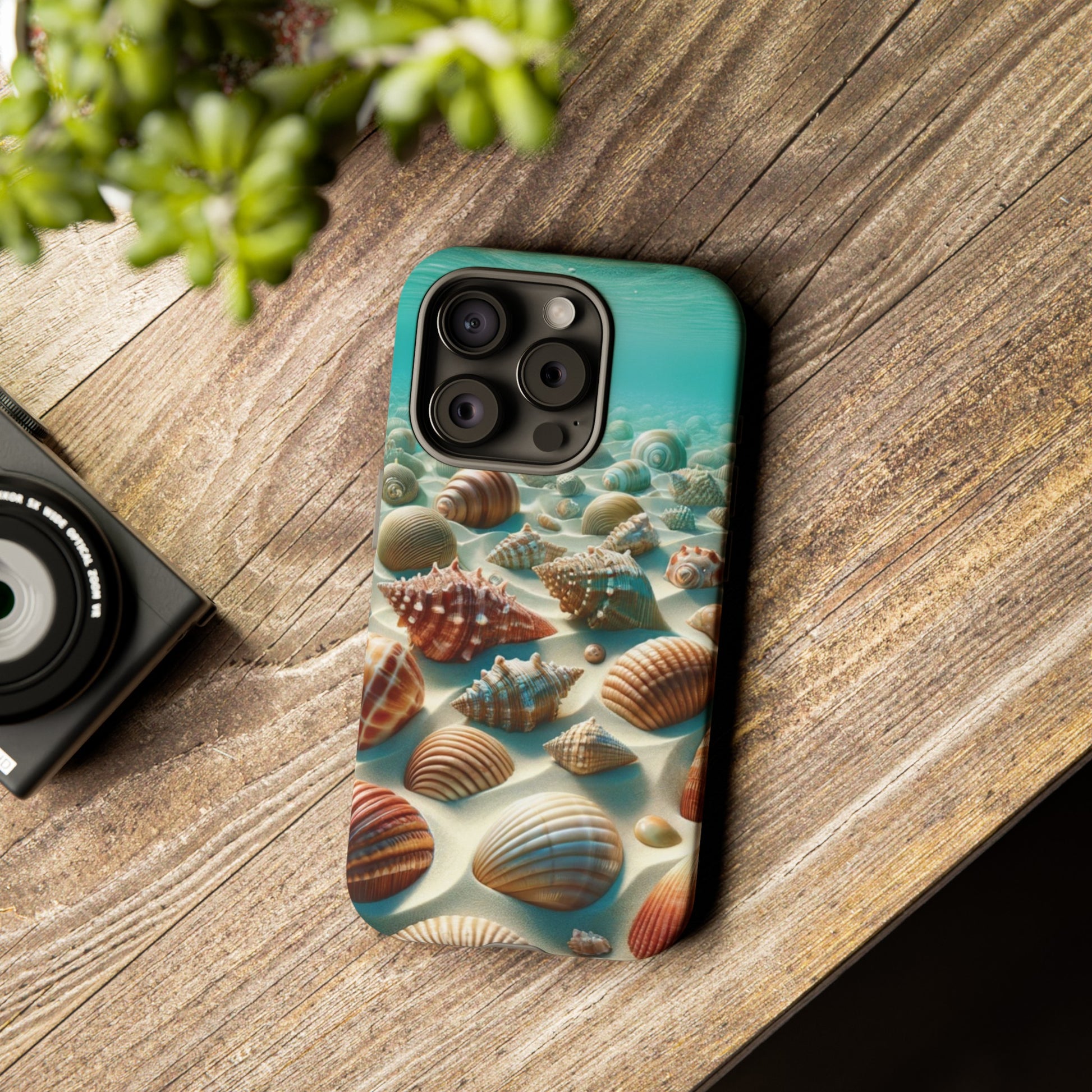 Plush Ocean Bliss Turquoise Seashell Ocean Beach View Protective Phone Case Gift for Her Phone 15, Samsung iPhone Samsung Gift for Her Case iPhone 15, Samsung iPhone Samsung Accessory Gift for Her.