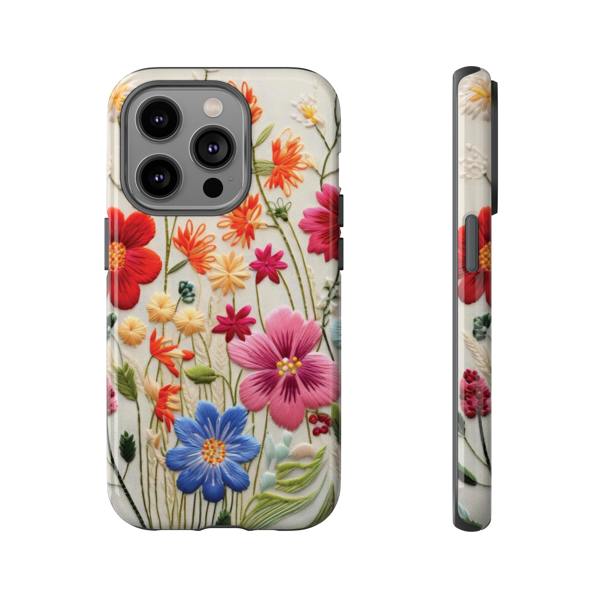 3D Floral Phone Case Elegant Faux Flower Durable for iPhone Samsung Smartphone iPhone 15, 14, 13 Samsung Gift for Mom