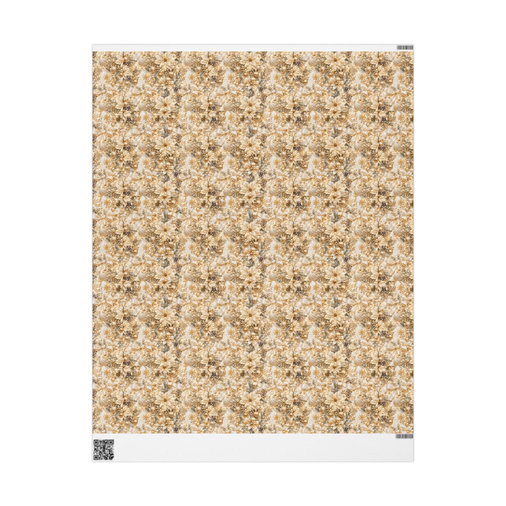 Wrapping Papers - Floral Gold and White Christmas Elegant