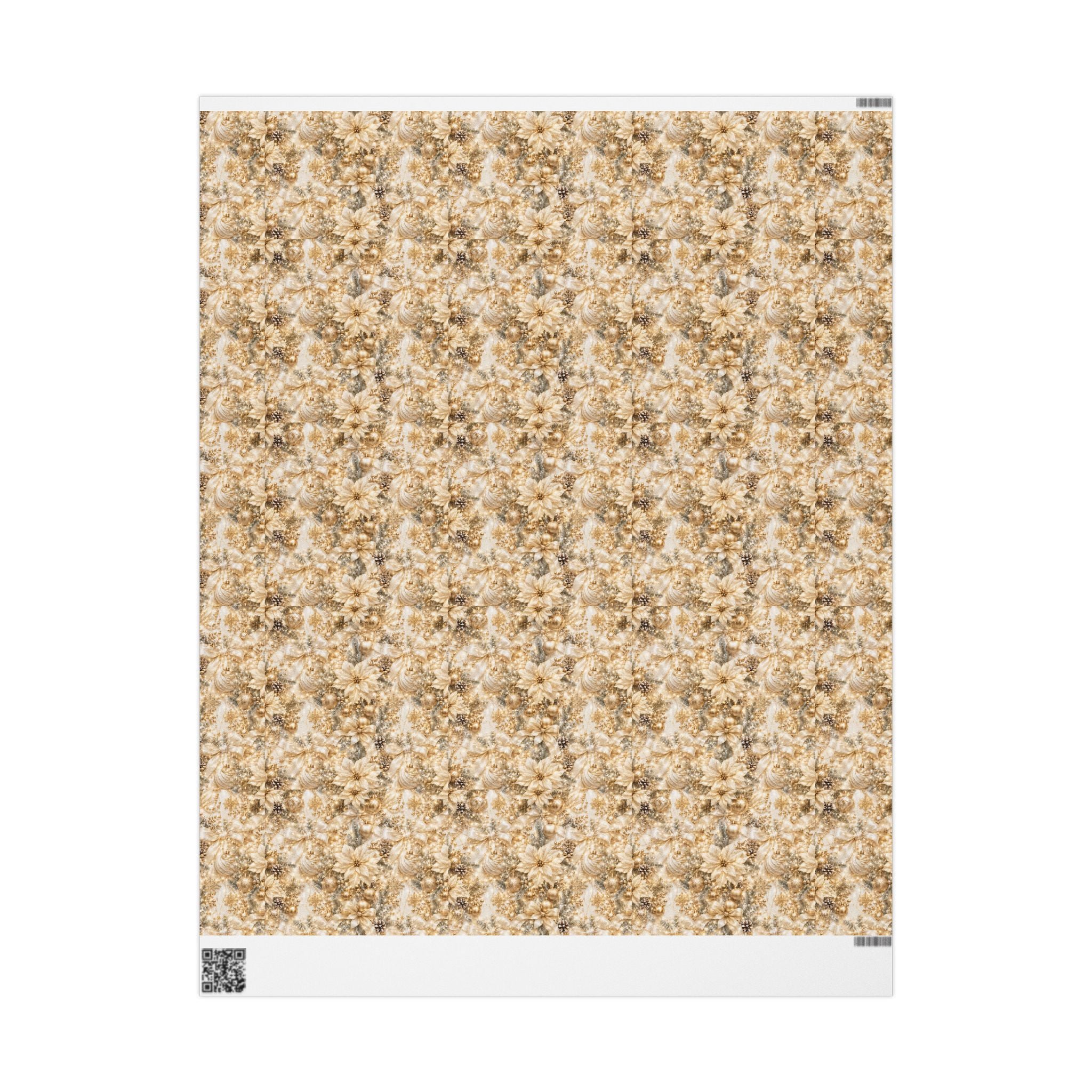 Wrapping Papers - Floral Gold and White Christmas Elegant