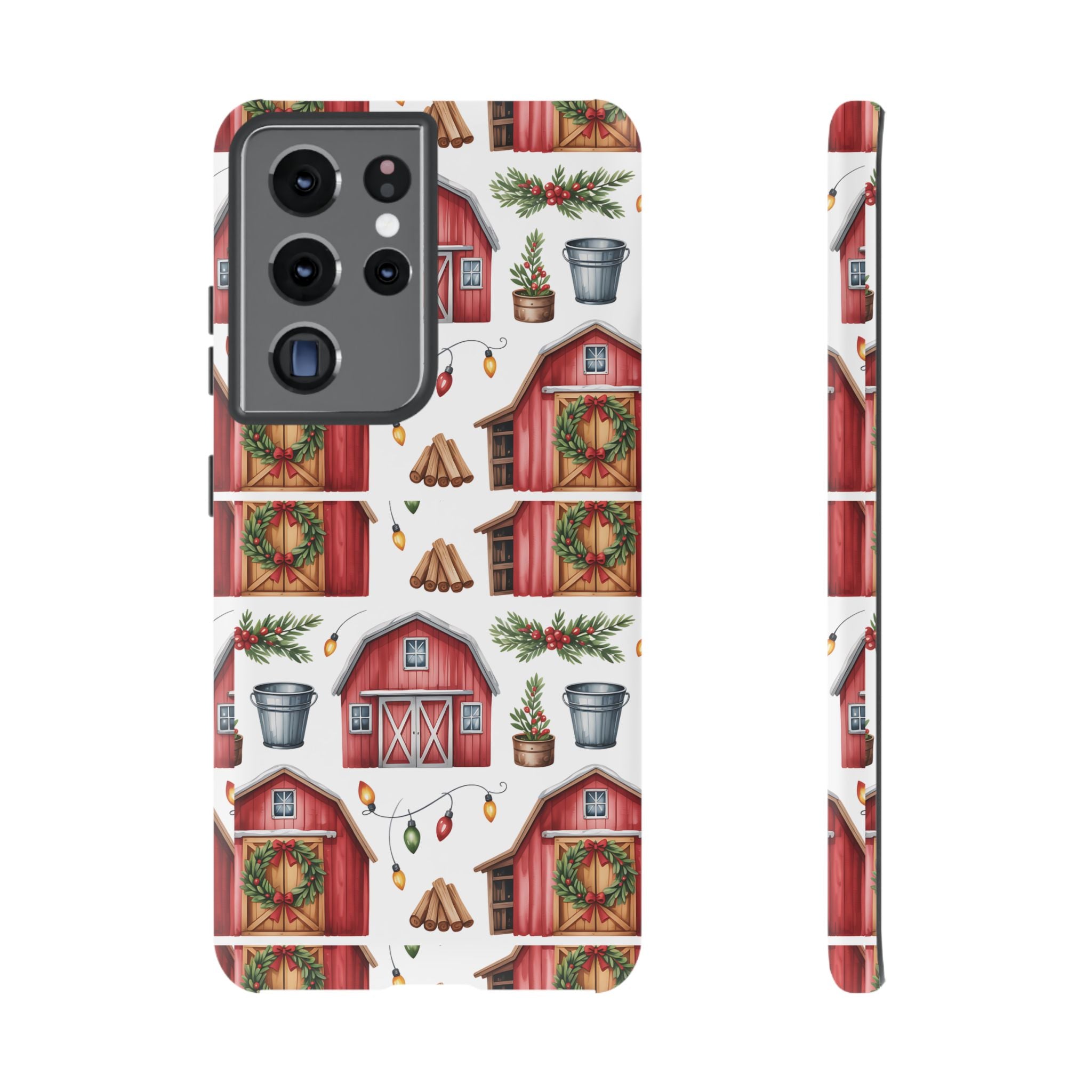 Farmhouse Christmas Design Phone Case - Stylish, Protective Cover for All Models Gift for Mom Accessory Gift for Her