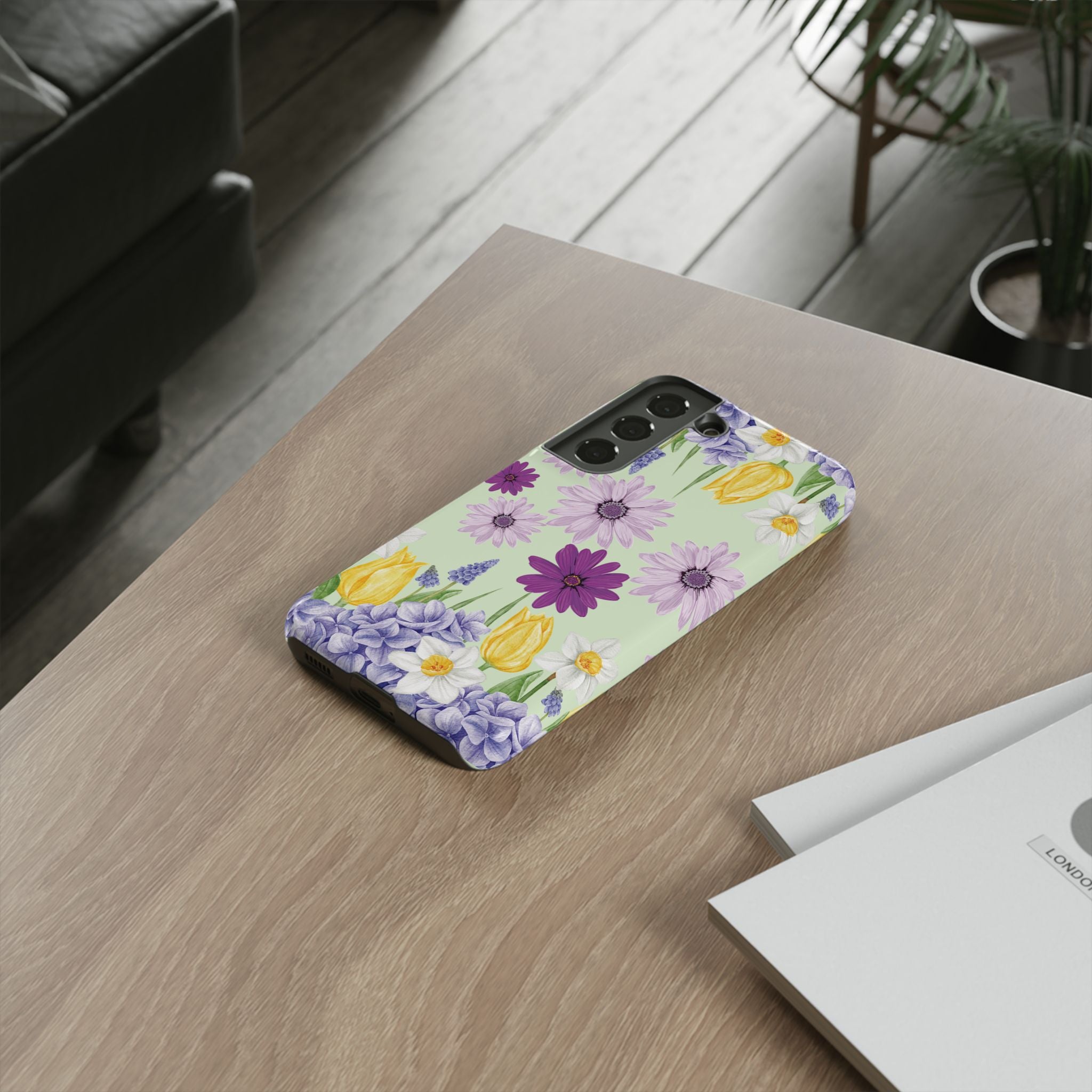 Lavender Yellow Flower Phone Case – Stylish Protective Cover for iPhone & Samsung, Botanical Design, Perfect Gift for Spring & Everyday Elegance