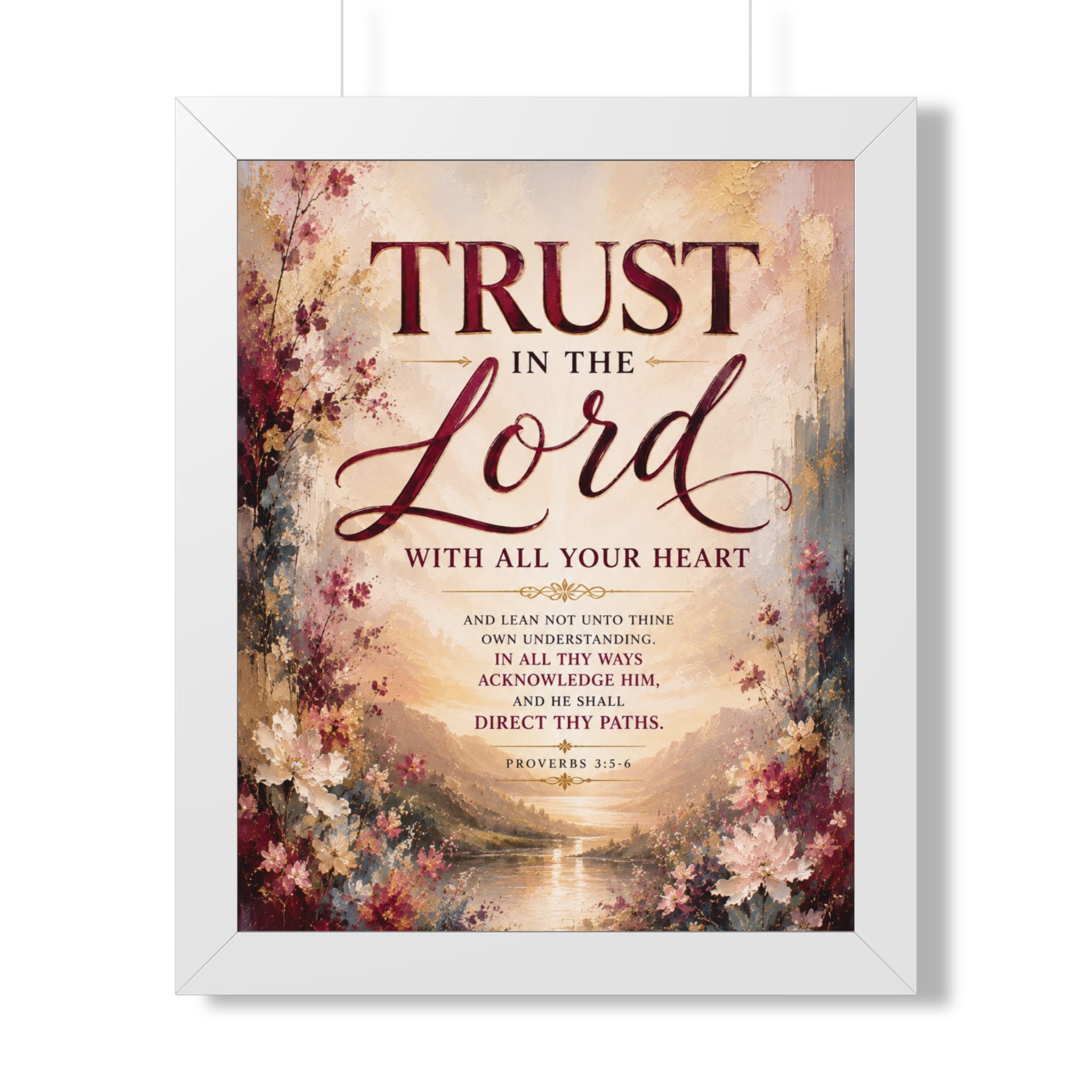 Trust in the Lord Scripture Art Poster | Framed Vertical Poster