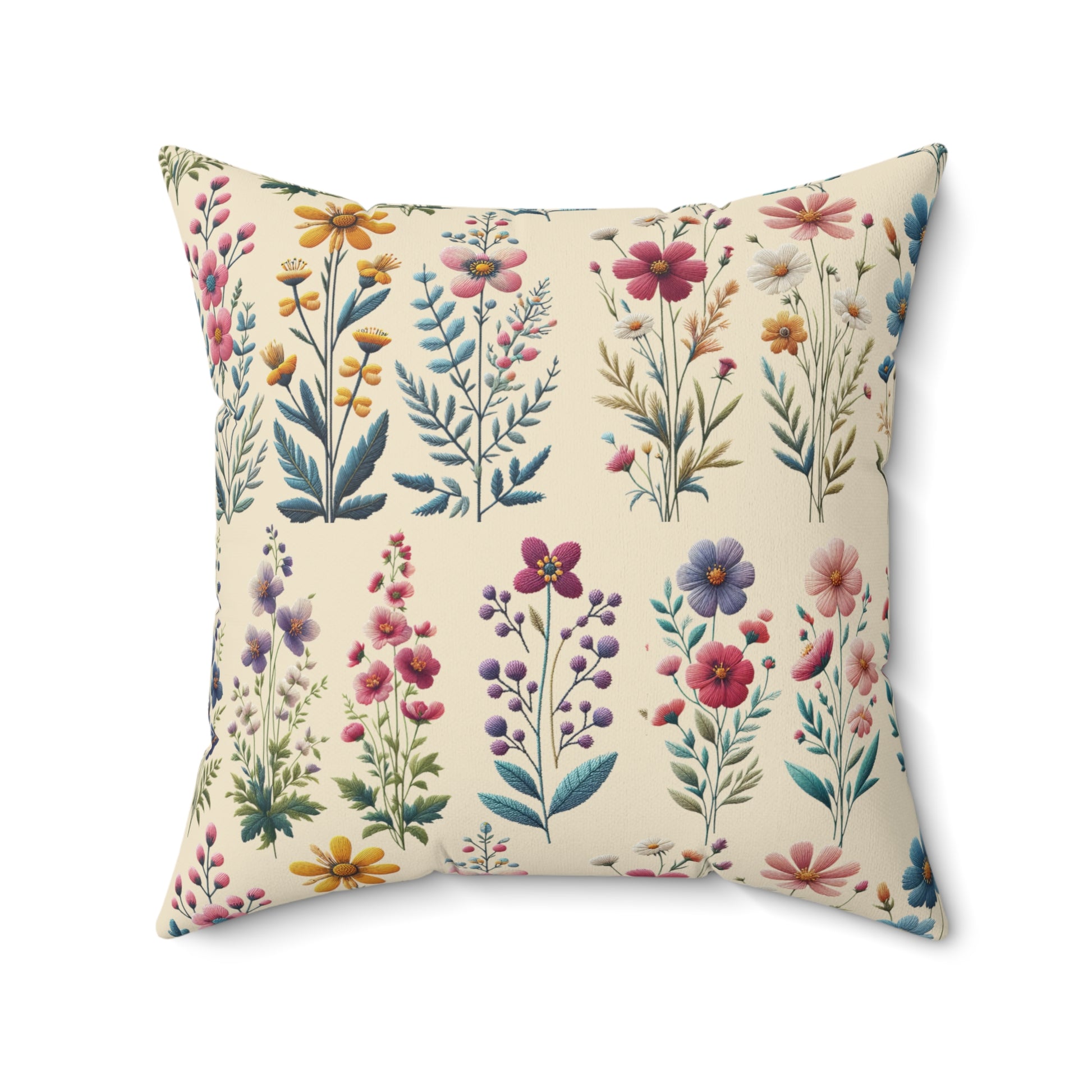 Best Beautiful Wildflower Square Pillow Vibrant Floral Design for Cozy Home Décor - Perfect Accent for Living Rooms, Bedrooms, and Lounges - Soft, Durable, and Stylish PillowGift New House, Bridal Shower Gift - MRSBYVALLE
