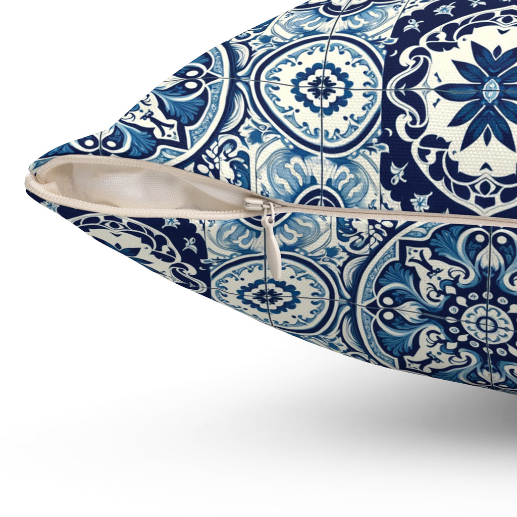 Blue Tile Design Elegance Decorative Pillow Touch of Beauty to Your Decor Living Room Comfort for Bedroom or Housewarming Gift New House, Bridal Shower Gift - MRSBYVALLE