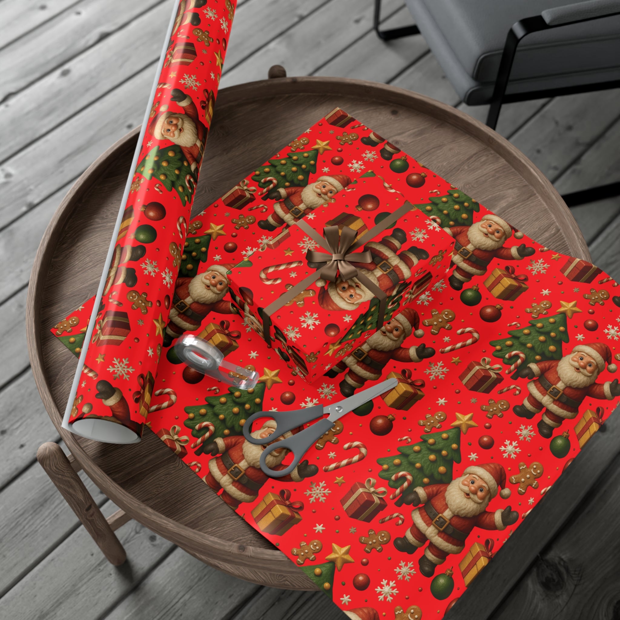 Red Christmas Wrapping Paper Premium Festive Gift Wrap Roll, Classic Holiday Design, Great for Presents, Durable, Vibrant, and Perfect for Seasonal Gifting