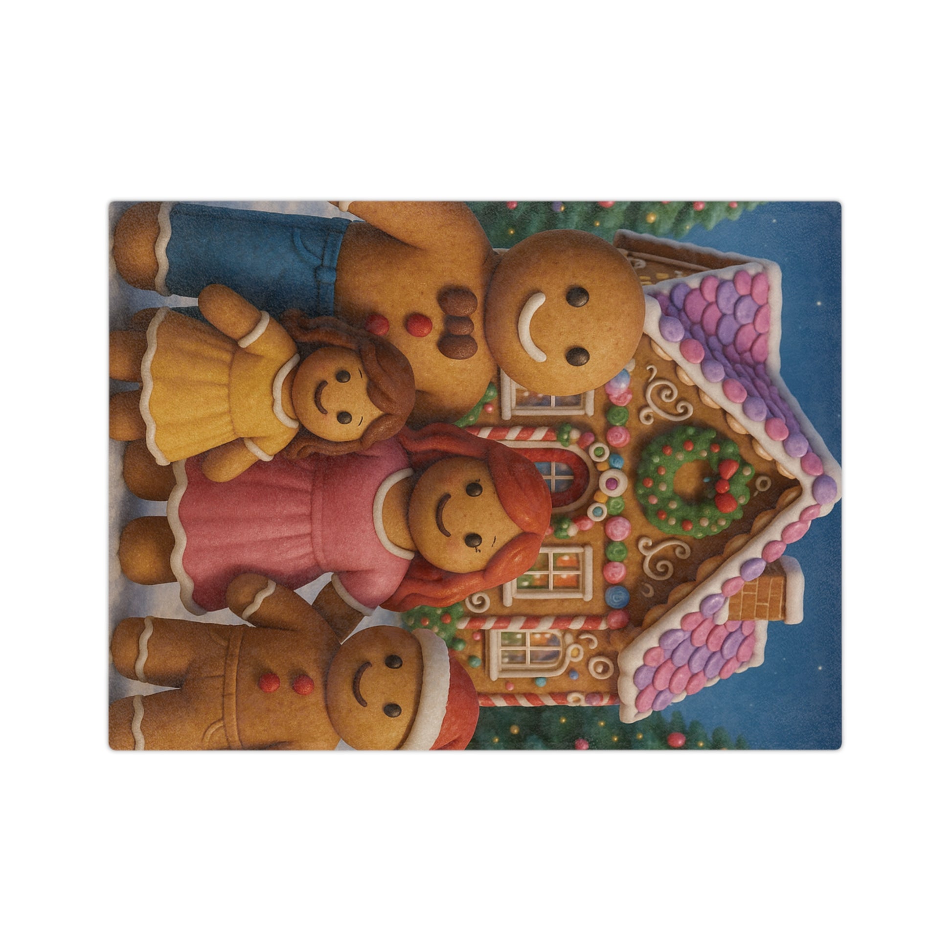 Cozy Microfiber Blanket Gingerbread Family Design | Perfect Gift for Her, Fun Holiday or Housewarming Present, Cute & Festive Decor
