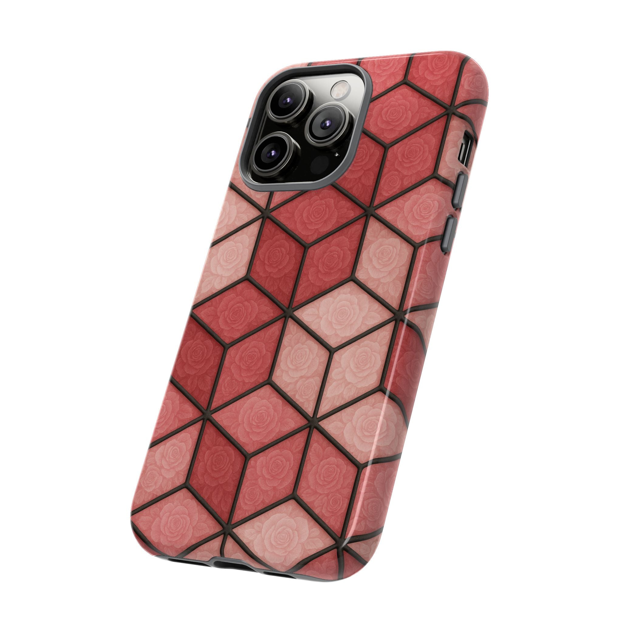 Geometric Stained Glass Illusion Phone Case Colorful Abstract Art, Aesthetic Protective Cover for iPhone, Samsung & Google, Unique Gift Idea Mom