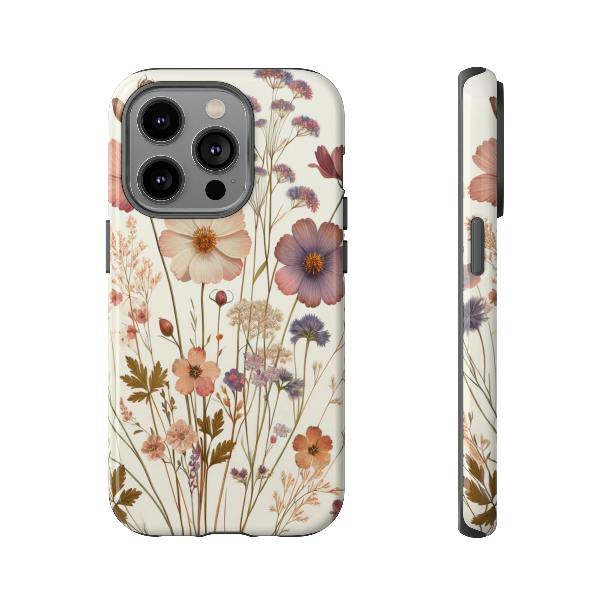 Wildflower Boho Luxury Phone Tough Case Floral Elegant Durable Stylish for Modern Devices iPhone 15, Samsung iPhone Samsung Accessory Gift for Her.