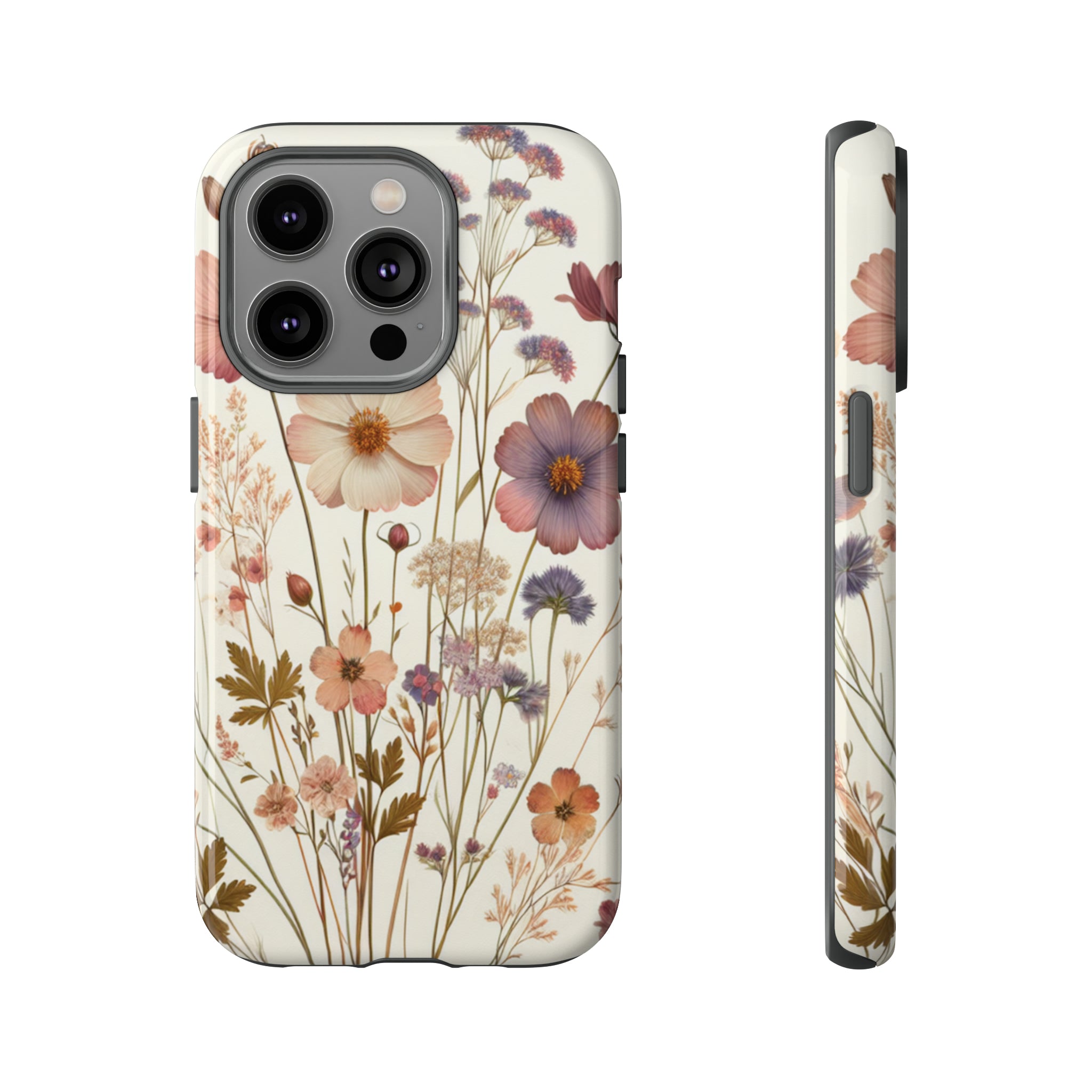 Wildflower Boho Luxury Phone Tough Case Floral Elegant Durable Stylish for Modern Devices iPhone 15, Samsung iPhone Samsung Accessory Gift for Her.