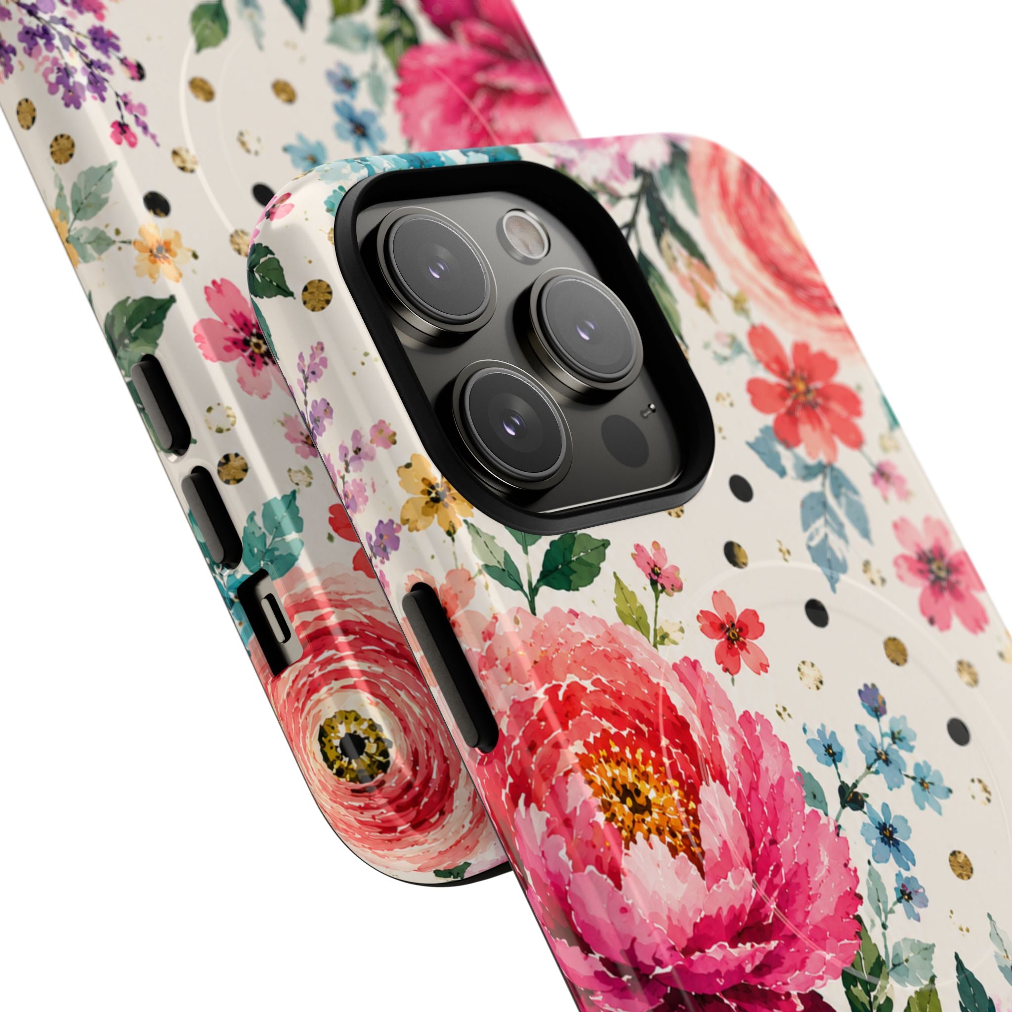 Watercolor Floral Peonies phone case | magnetic slim protective case
