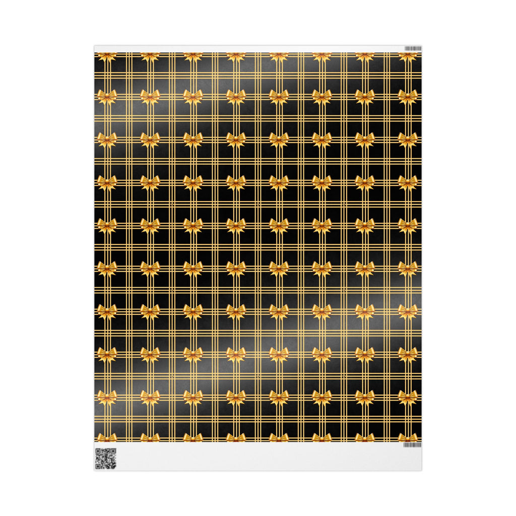 Black and Gold Bows Wrapping Paper Luxury Lover's Wrapping Paper Collection Festive Perfect for Wedding Holiday Decor – Premium Quality