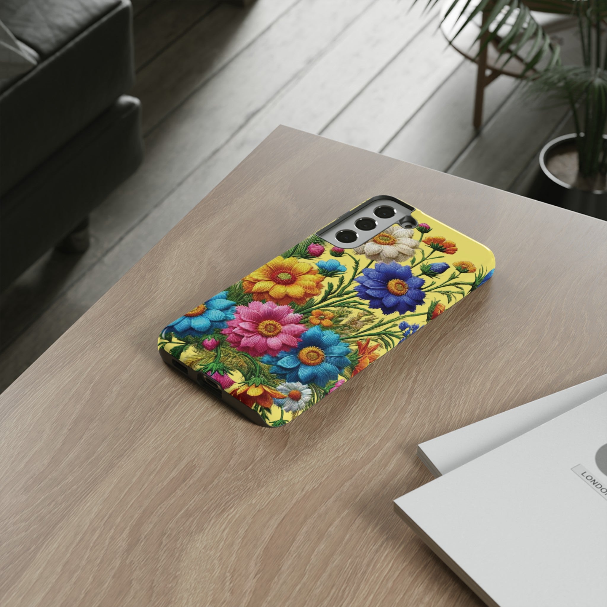 Phone Case Yellow Bright Floral Protective Phone Case Gift for Her Phone 15, Samsung iPhone Samsung  iPhone 15, Samsung iPhone Samsung Accessory Gift for Her