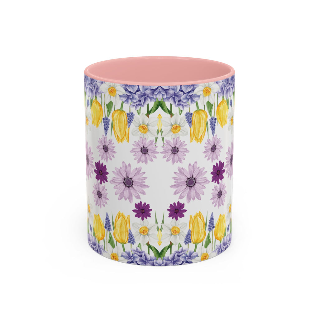 Botanical Floral Mug  Lavender & Yellow Flowers, Ceramic 11oz & 15oz Cup, Ideal Gift for Coffee Lovers, Mother's Day, or Cozy Spring Mornings