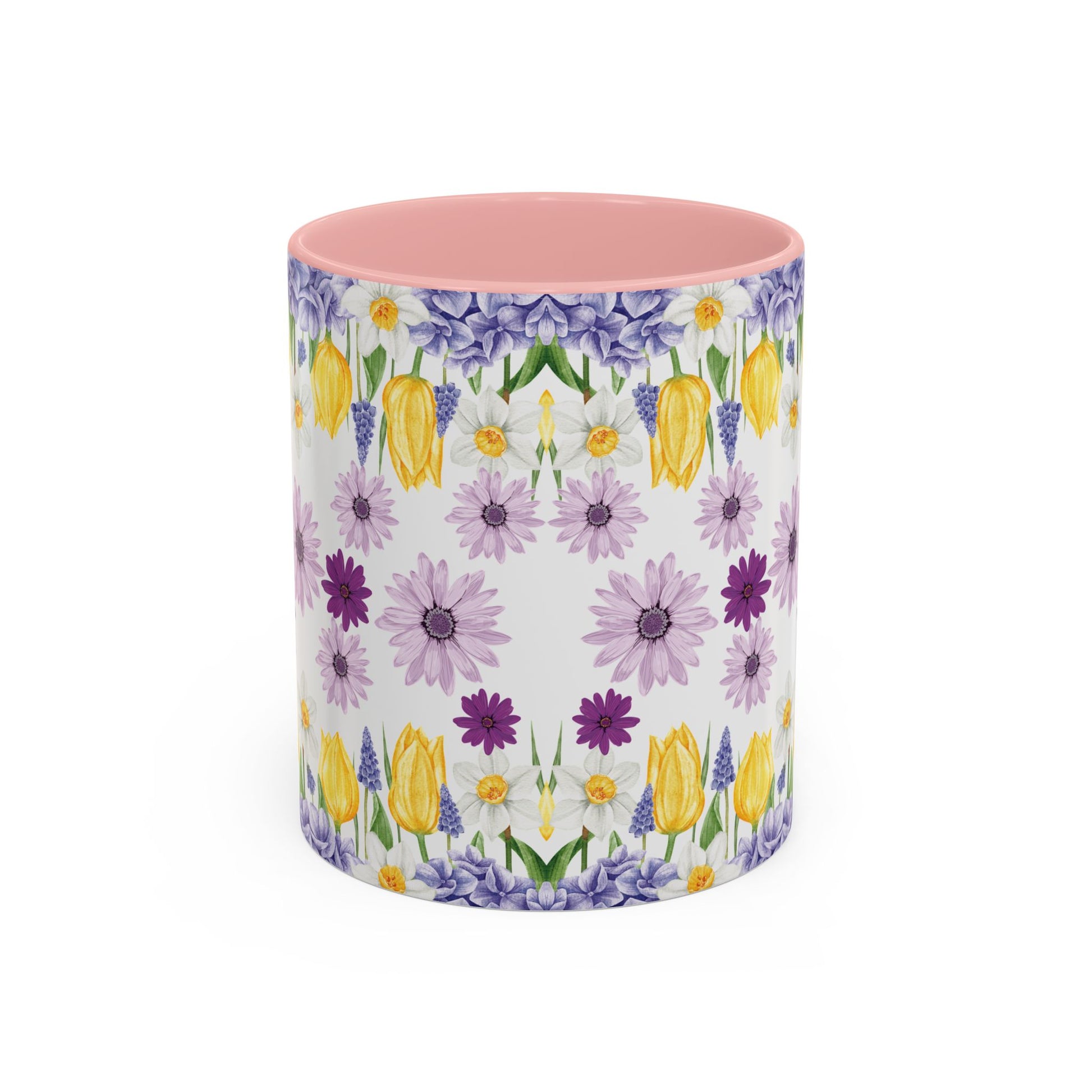 Botanical Floral Mug  Lavender & Yellow Flowers, Ceramic 11oz & 15oz Cup, Ideal Gift for Coffee Lovers, Mother's Day, or Cozy Spring Mornings