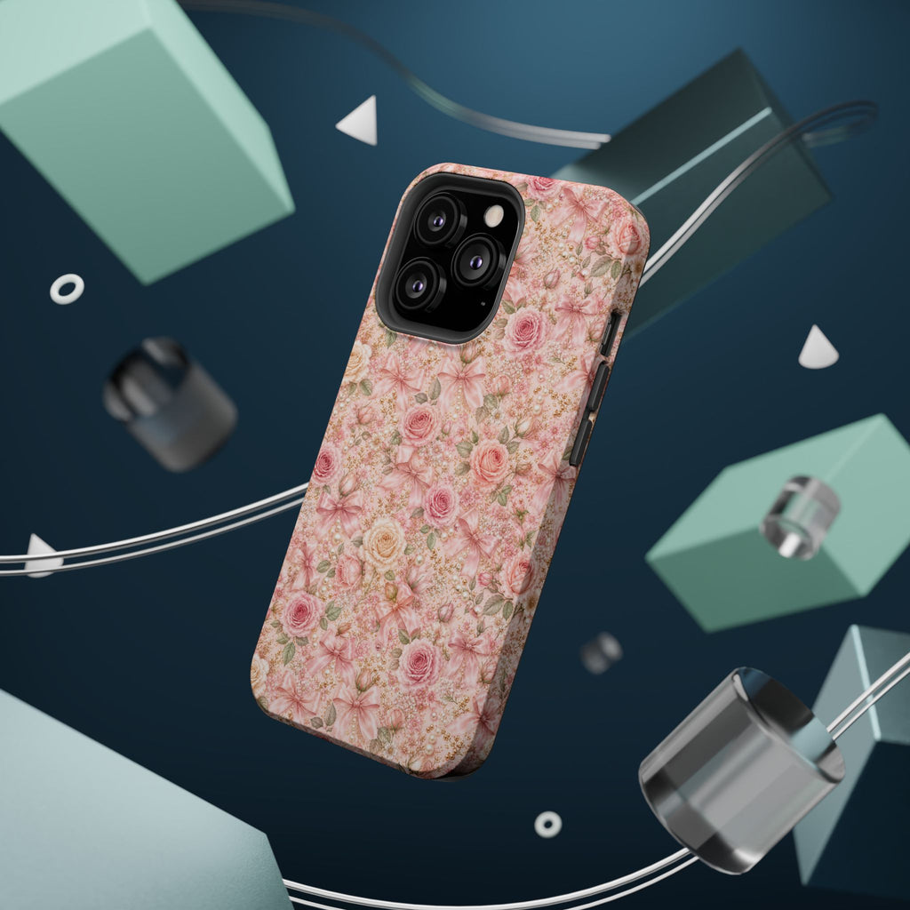 Floral Rose Pattern Magnetic Impact-Resistant Phone Case iPhone and Samsung