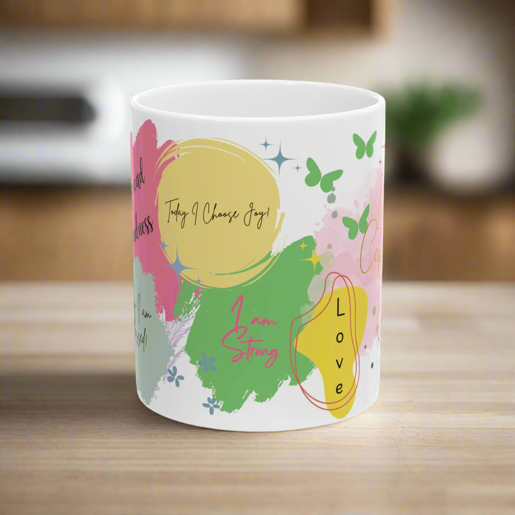 Empower Your Day Positive Affirmations Ceramic Mug (11oz, 15oz) – Inspiring Daily Quote Mug for Confidence, Self-Love, and Motivation – Perfect Gift Idea