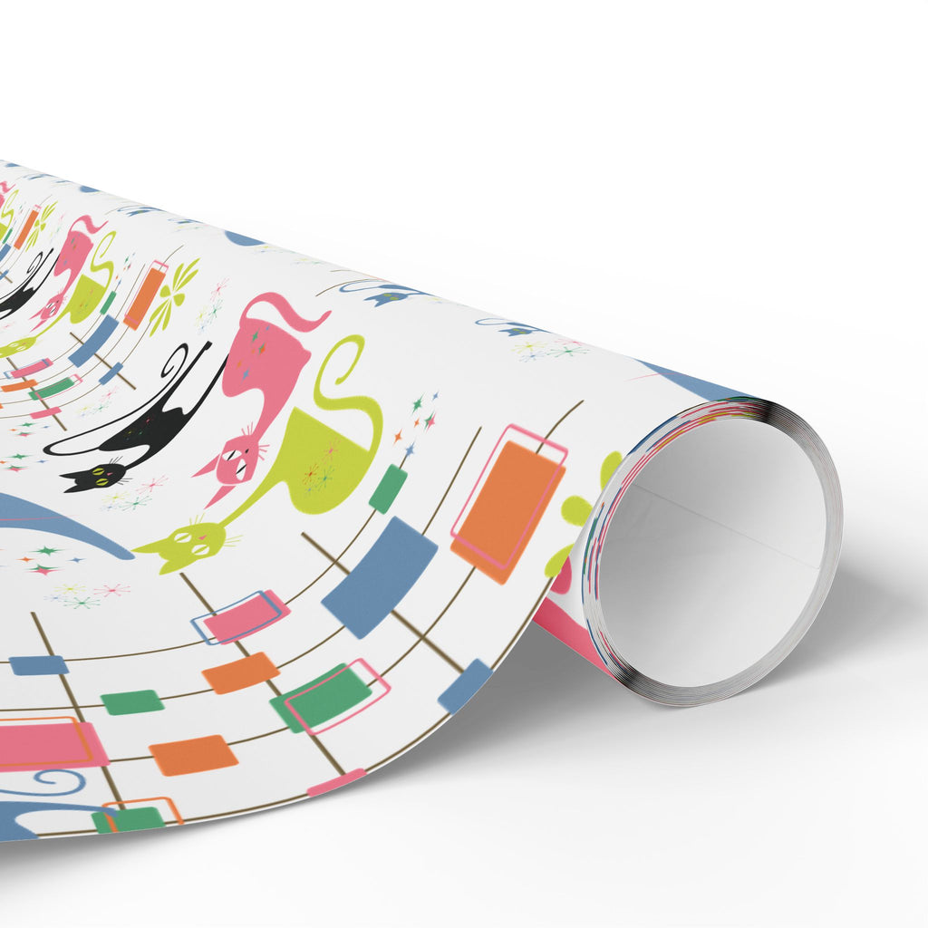 Atomic Kitty Retro Wrapping Paper — Retro Cat Gift Wrap