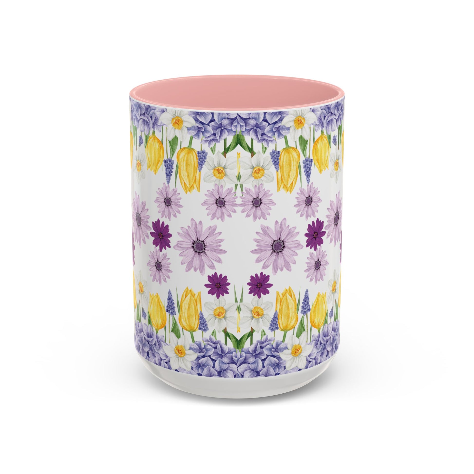 Botanical Floral Mug  Lavender & Yellow Flowers, Ceramic 11oz & 15oz Cup, Ideal Gift for Coffee Lovers, Mother's Day, or Cozy Spring Mornings